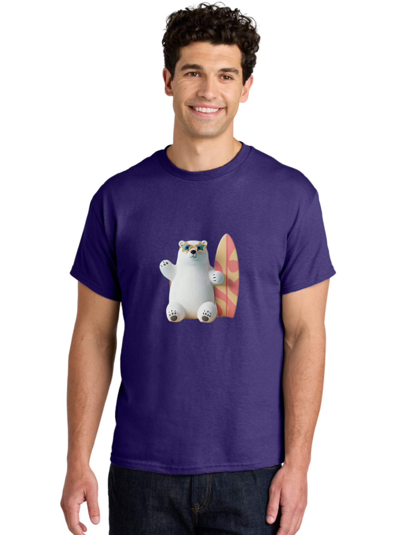 Polar-Bear-Surfboard Men'S Graphic Tee, 100% Cotton, Comfortable Casual Summer Wear, Machine Washable, Vintage Camera, Old Camera, Antique Camera, Black Camera, Classic Photography, Photography Equipment, Nostalgic Device, Film Camera, Baf419