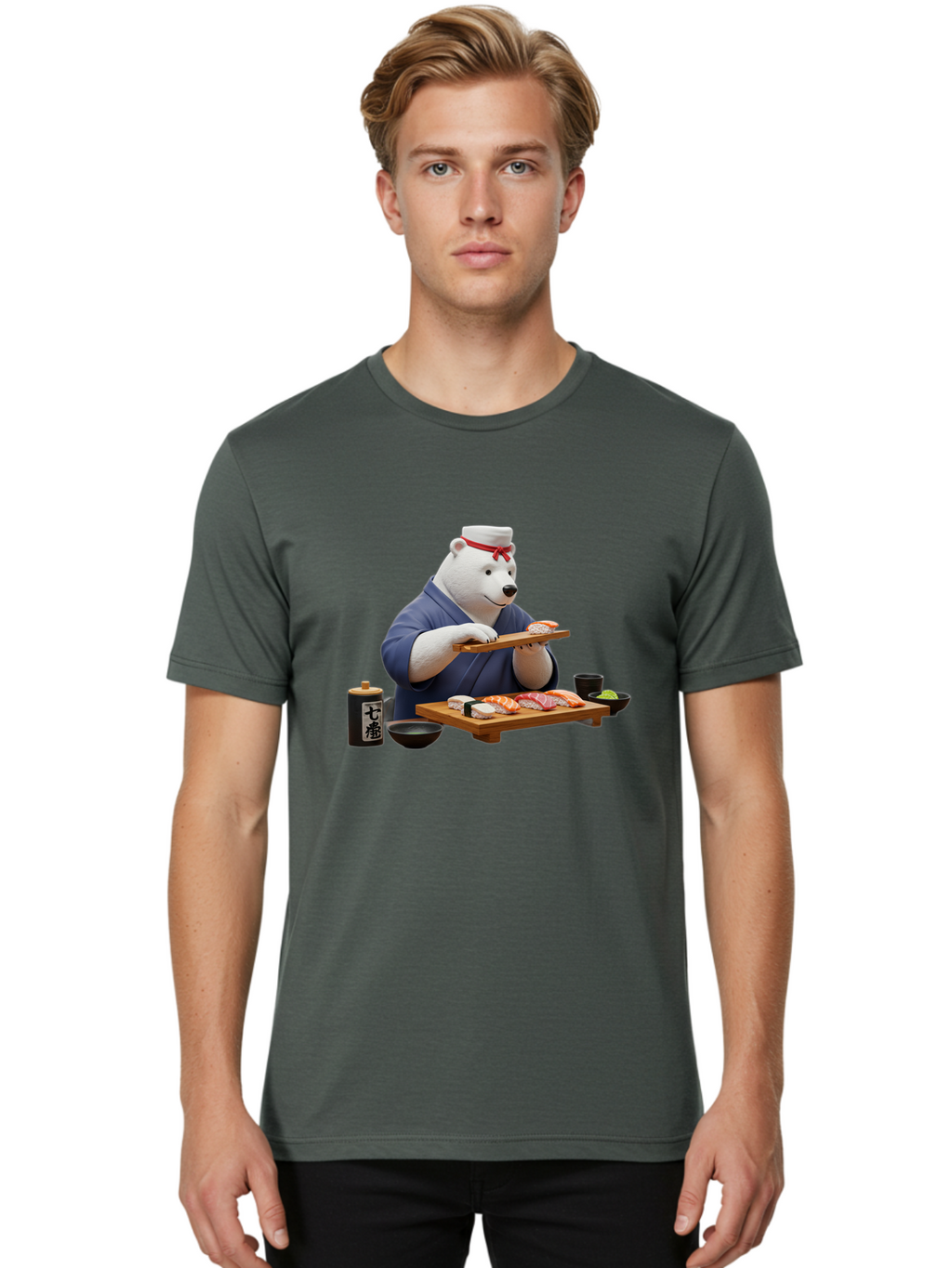 Polar-Bear-Sushi-Chef-1 Men'S Graphic Tee, 100% Cotton, Comfortable Casual Summer Wear, Machine Washable, Vintage Camera, Old Camera, Antique Camera, Black Camera, Classic Photography, Photography Equipment, Nostalgic Device, Film Camera, Baf420