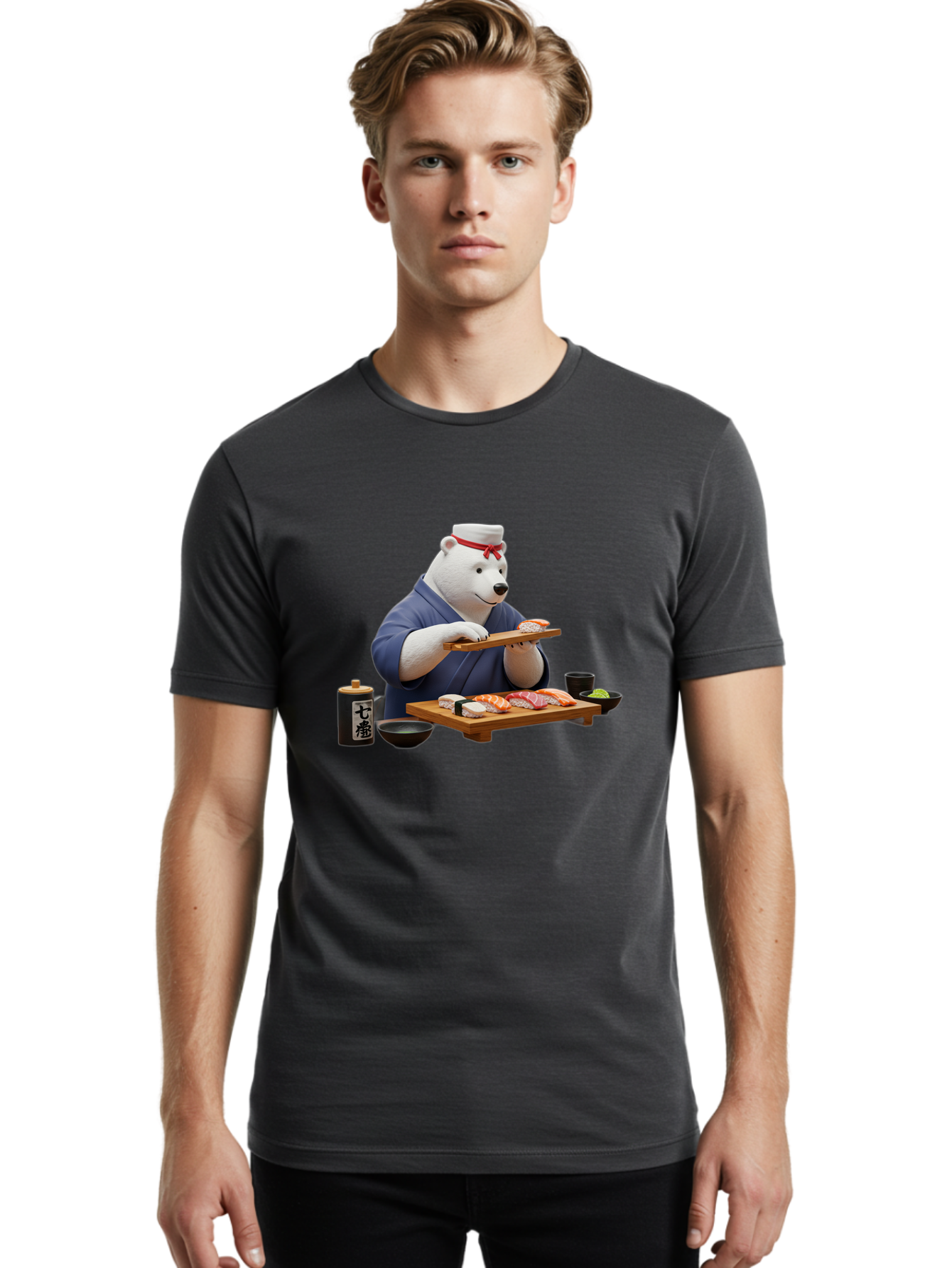 Polar-Bear-Sushi-Chef-1 Men'S Graphic Tee, 100% Cotton, Comfortable Casual Summer Wear, Machine Washable, Vintage Camera, Old Camera, Antique Camera, Black Camera, Classic Photography, Photography Equipment, Nostalgic Device, Film Camera, Baf420