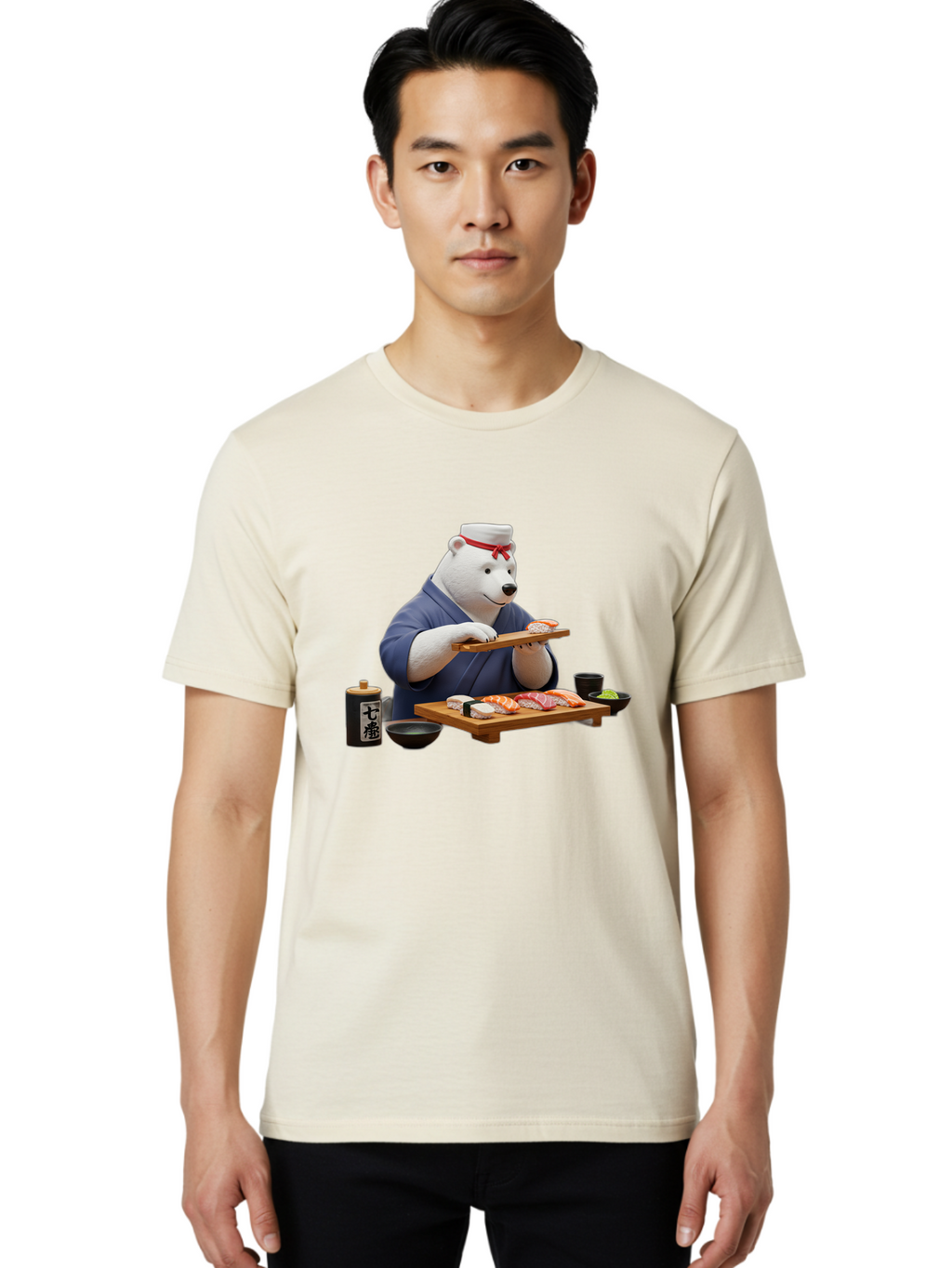 Polar-Bear-Sushi-Chef-1 Men'S Graphic Tee, 100% Cotton, Comfortable Casual Summer Wear, Machine Washable, Vintage Camera, Old Camera, Antique Camera, Black Camera, Classic Photography, Photography Equipment, Nostalgic Device, Film Camera, Baf420