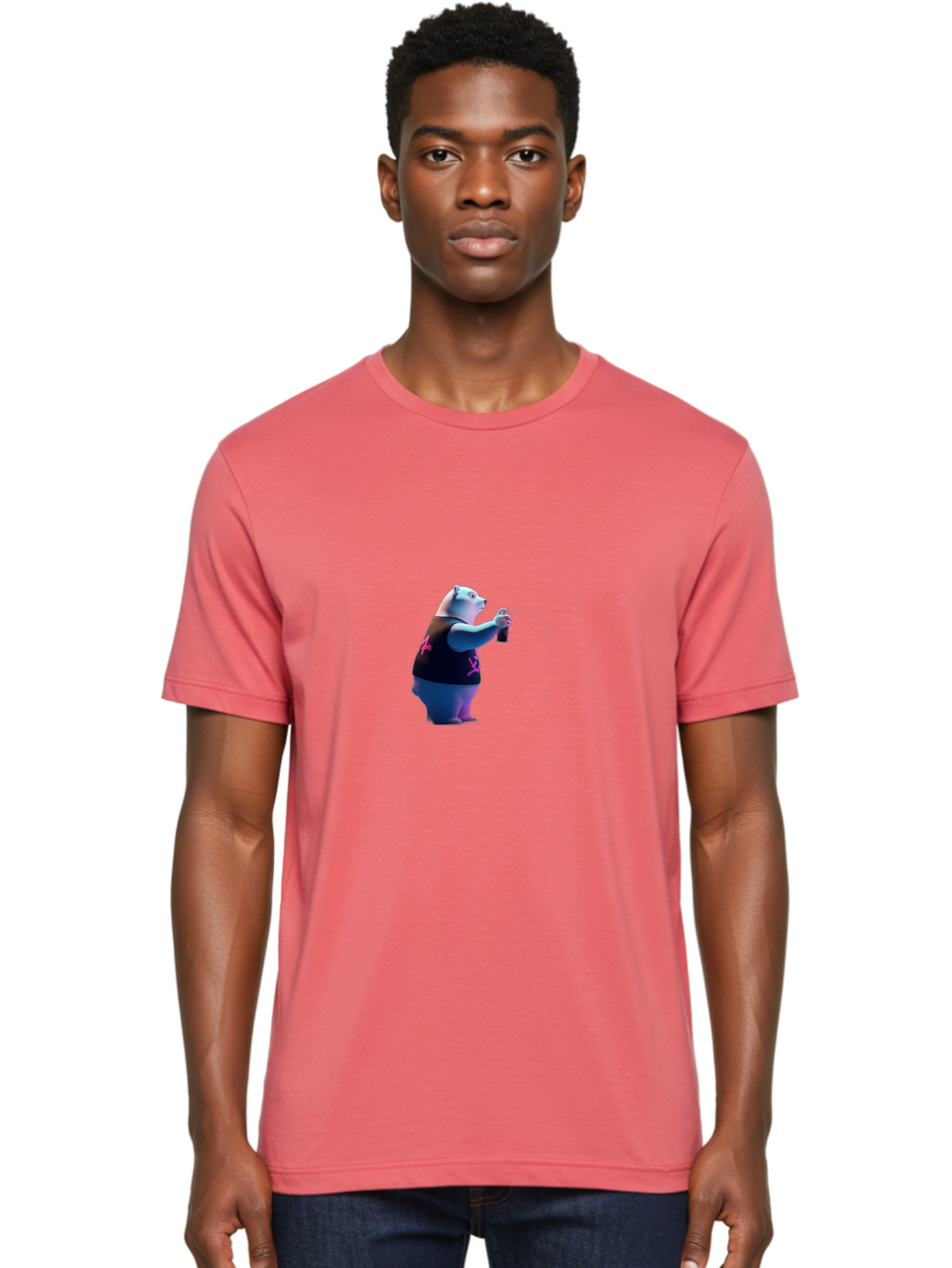 Polar-Bear-Taking-Selfie Men'S Graphic Tee, 100% Cotton, Comfortable Casual Summer Wear, Machine Washable, Vintage Camera, Old Camera, Antique Camera, Black Camera, Classic Photography, Photography Equipment, Nostalgic Device, Film Camera, Baf423