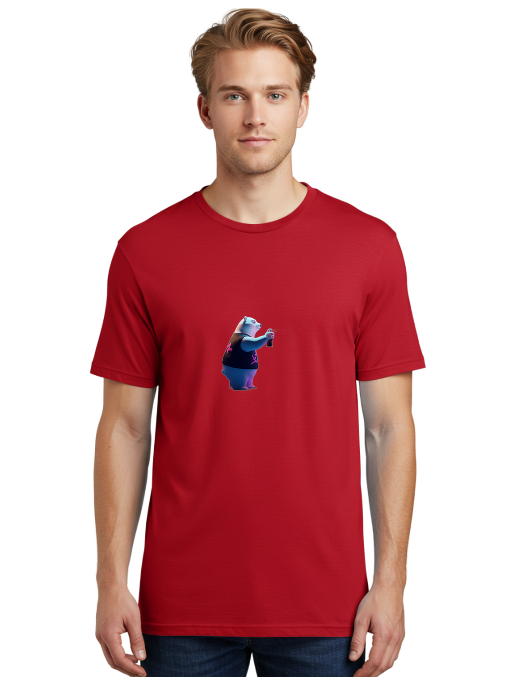 Polar-Bear-Taking-Selfie Men'S Graphic Tee, 100% Cotton, Comfortable Casual Summer Wear, Machine Washable, Vintage Camera, Old Camera, Antique Camera, Black Camera, Classic Photography, Photography Equipment, Nostalgic Device, Film Camera, Baf423