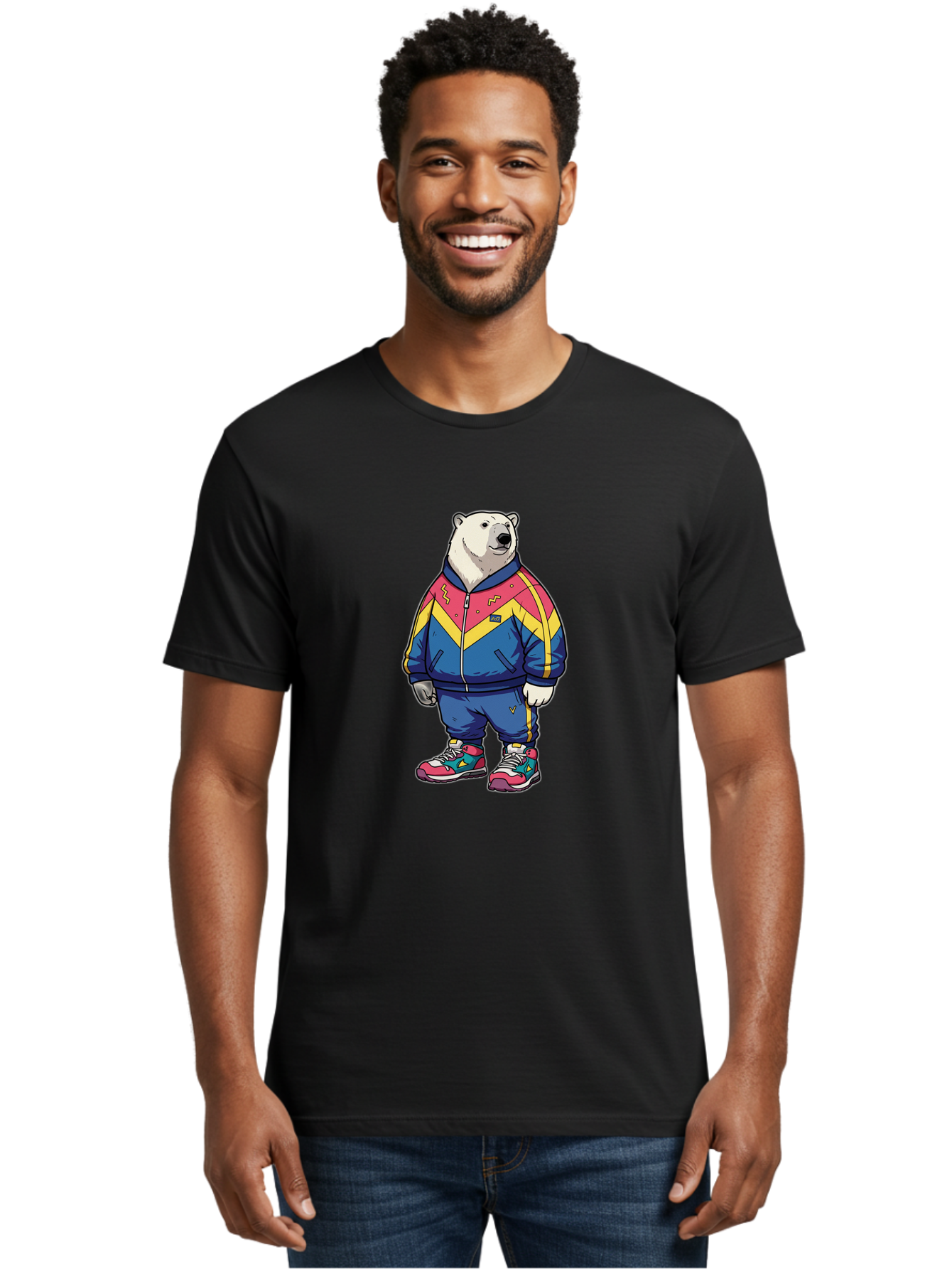 Polar-Bear-Tracksuit Men'S Graphic Tee, 100% Cotton, Comfortable Casual Summer Wear, Machine Washable, Vintage Camera, Old Camera, Antique Camera, Black Camera, Classic Photography, Photography Equipment, Nostalgic Device, Film Camera, Baf424
