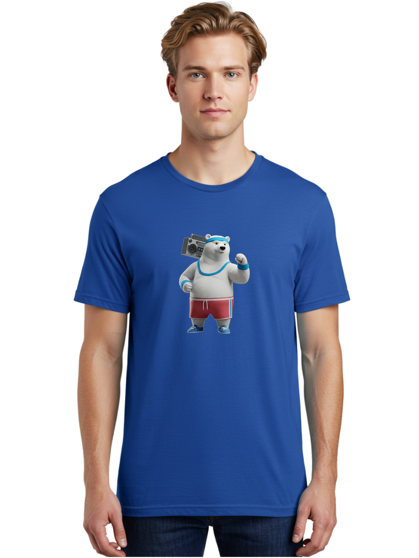 Polar-Bear-With-Boombox Men'S Graphic Tee, 100% Cotton, Comfortable Casual Summer Wear, Machine Washable, Vintage Camera, Old Camera, Antique Camera, Black Camera, Classic Photography, Photography Equipment, Nostalgic Device, Film Camera, Baf425