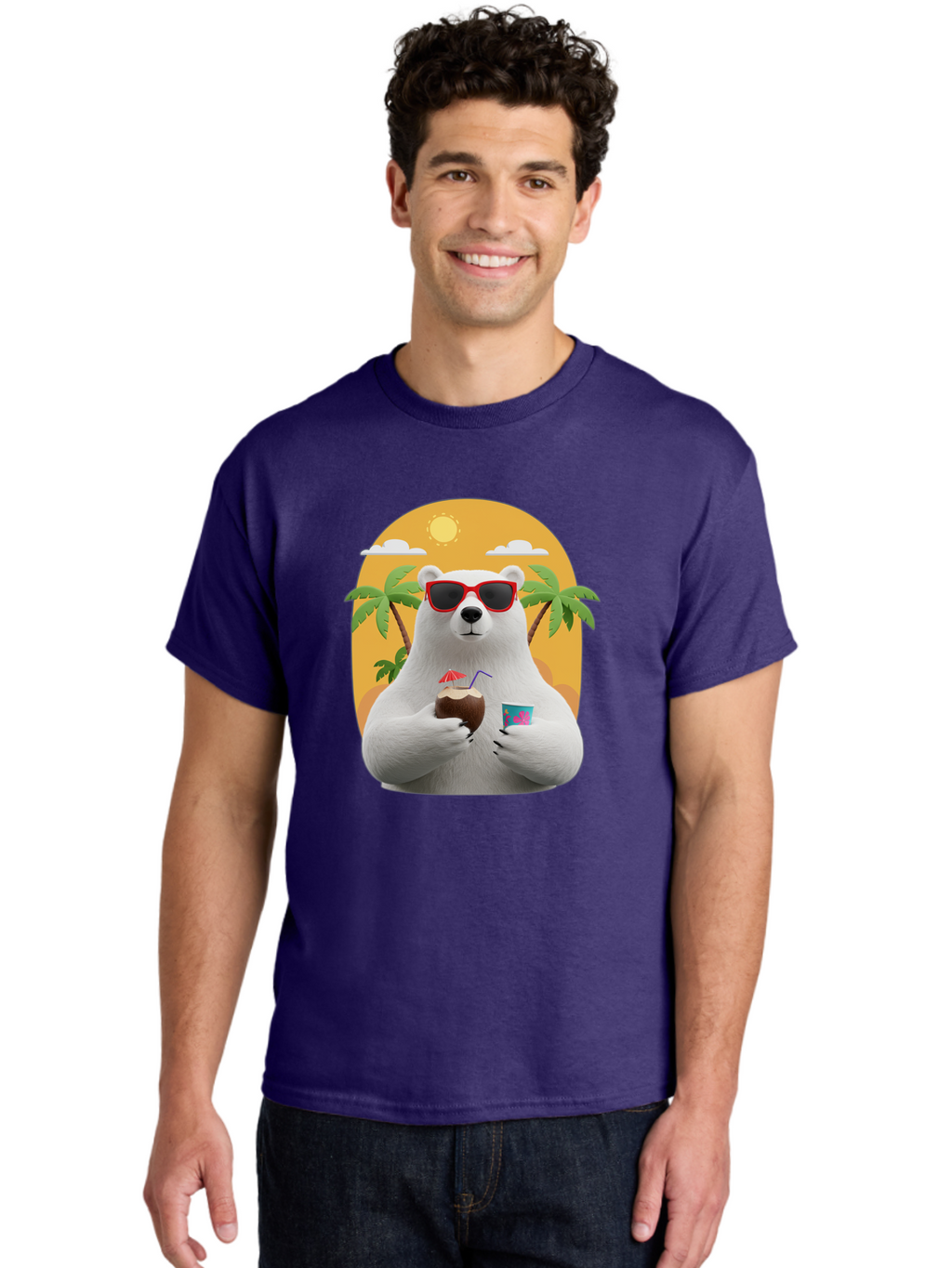 Polar-Bear-With-Coconut Men'S Graphic Tee, 100% Cotton, Comfortable Casual Summer Wear, Machine Washable, Vintage Camera, Old Camera, Antique Camera, Black Camera, Classic Photography, Photography Equipment, Nostalgic Device, Film Camera, Baf426