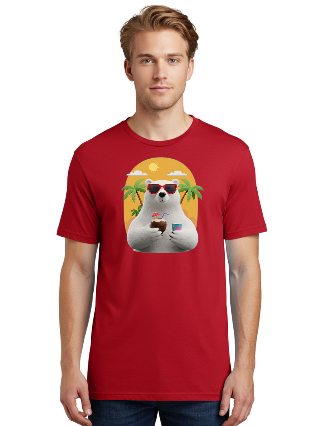 Polar-Bear-With-Coconut Men'S Graphic Tee, 100% Cotton, Comfortable Casual Summer Wear, Machine Washable, Vintage Camera, Old Camera, Antique Camera, Black Camera, Classic Photography, Photography Equipment, Nostalgic Device, Film Camera, Baf426