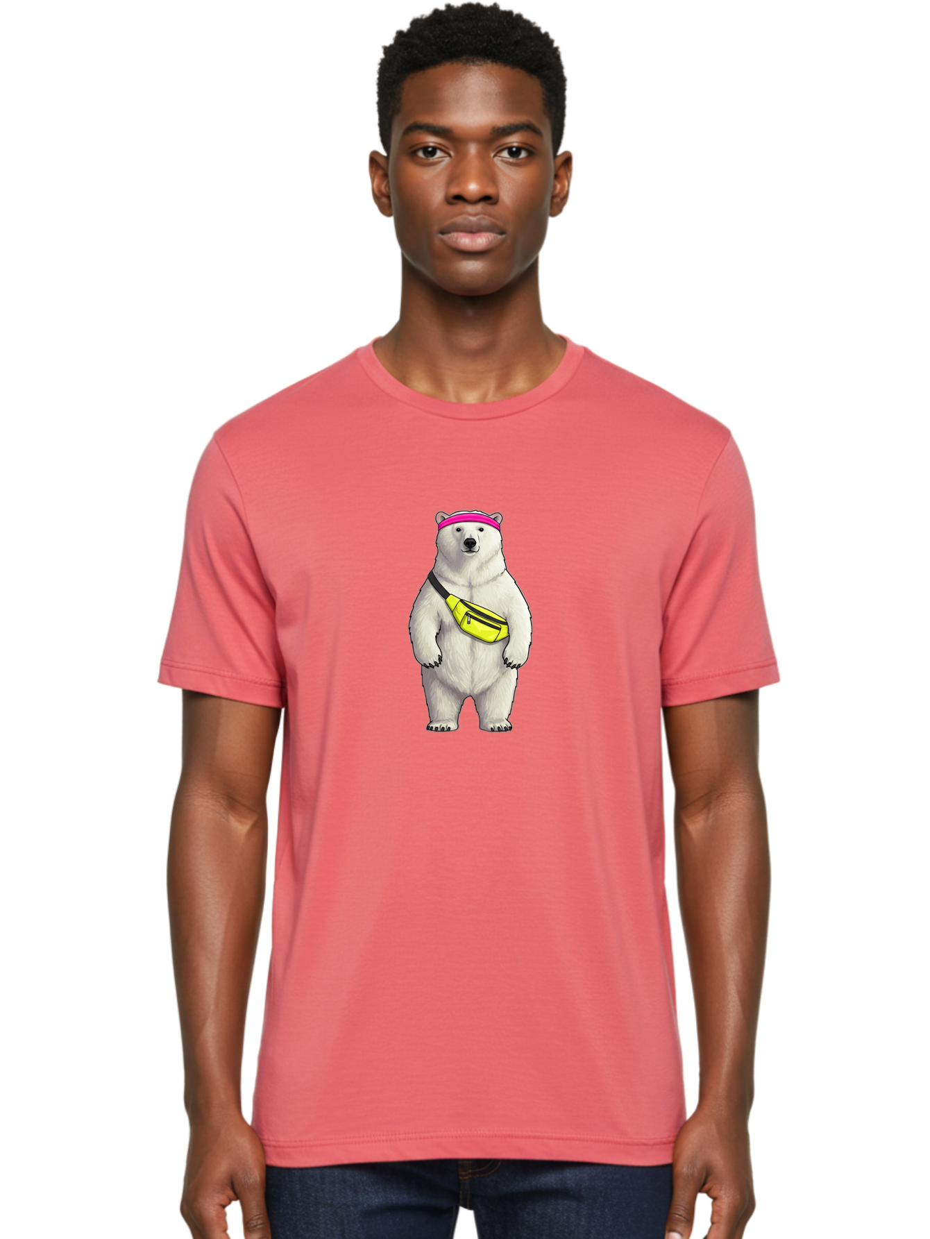 Polar-Bear-With-Fanny-Pack Men'S Graphic Tee, 100% Cotton, Comfortable Casual Summer Wear, Machine Washable, Vintage Camera, Old Camera, Antique Camera, Black Camera, Classic Photography, Photography Equipment, Nostalgic Device, Film Camera, Baf427