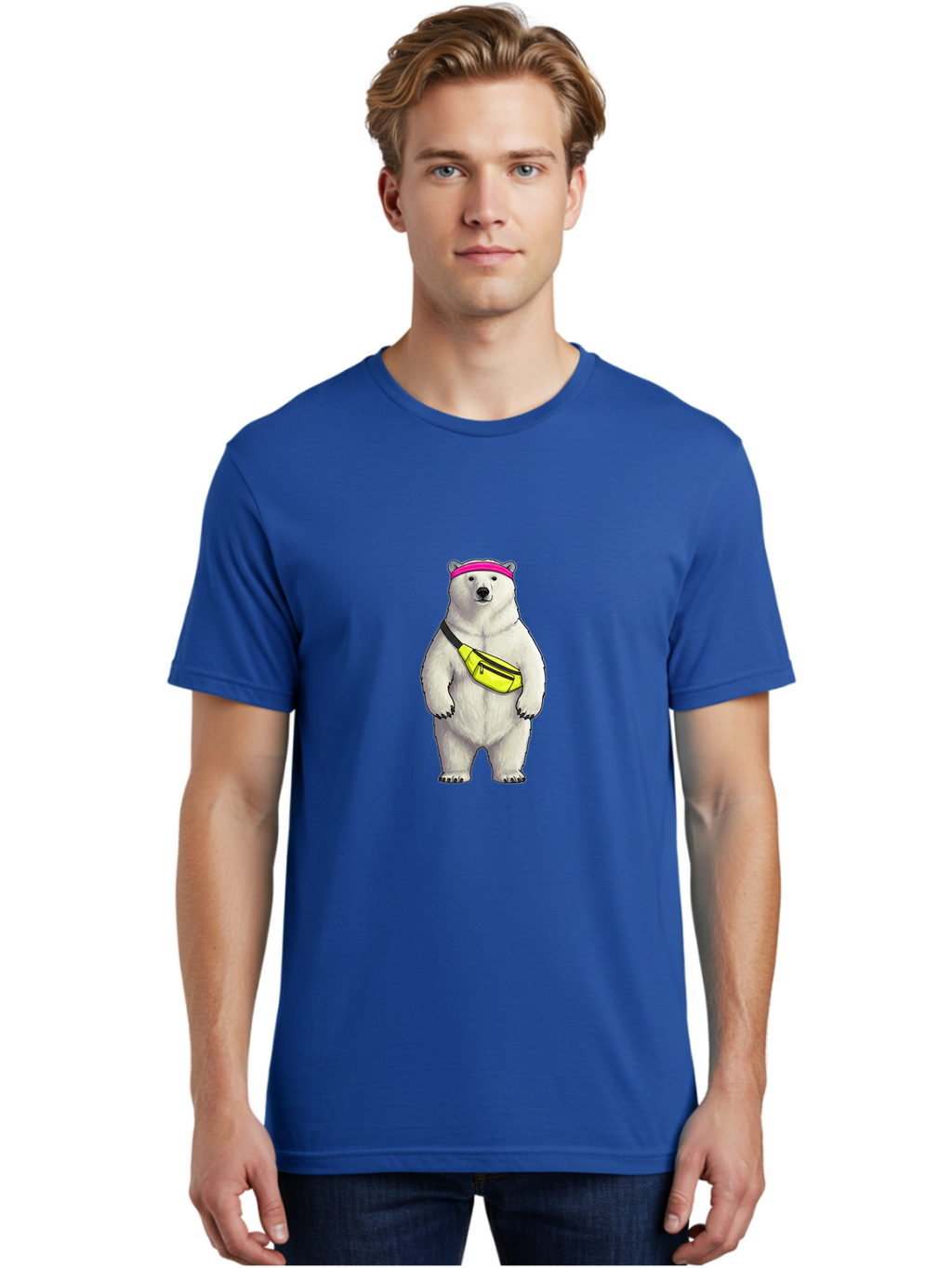 Polar-Bear-With-Fanny-Pack Men'S Graphic Tee, 100% Cotton, Comfortable Casual Summer Wear, Machine Washable, Vintage Camera, Old Camera, Antique Camera, Black Camera, Classic Photography, Photography Equipment, Nostalgic Device, Film Camera, Baf427