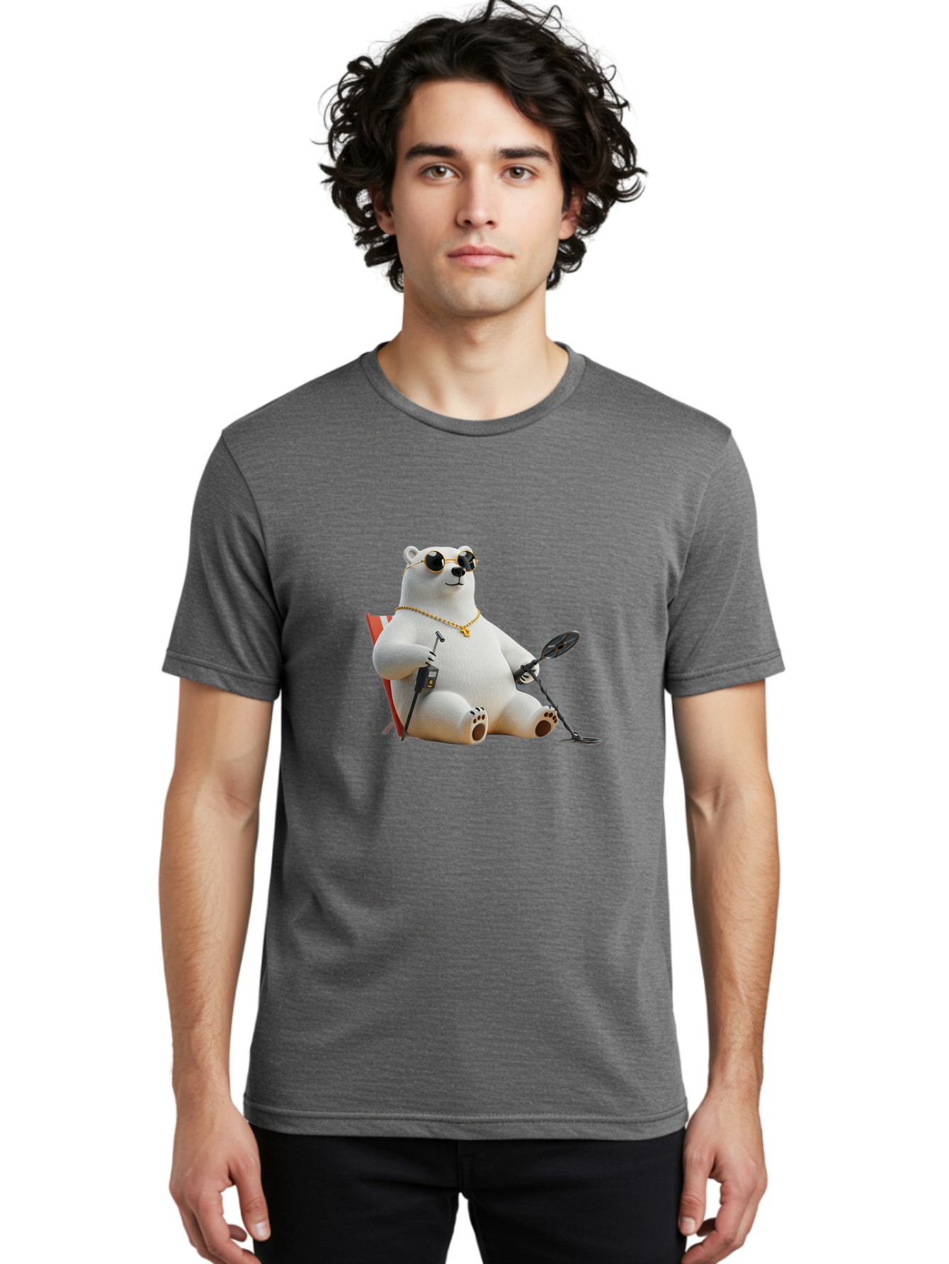 Polar-Bear-With-Sunglasses-And-Golf-Club Men'S Graphic Tee, 100% Cotton, Comfortable Casual Summer Wear, Machine Washable, Vintage Camera, Old Camera, Antique Camera, Black Camera, Classic Photography, Photography Equipment, Nostalgic Device, Baf430