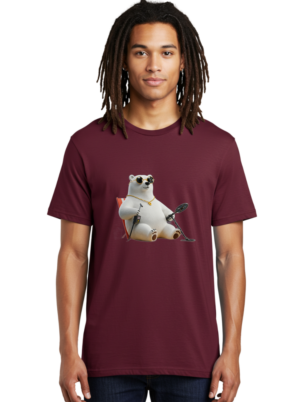 Polar-Bear-With-Sunglasses-And-Golf-Club Men'S Graphic Tee, 100% Cotton, Comfortable Casual Summer Wear, Machine Washable, Vintage Camera, Old Camera, Antique Camera, Black Camera, Classic Photography, Photography Equipment, Nostalgic Device, Baf430