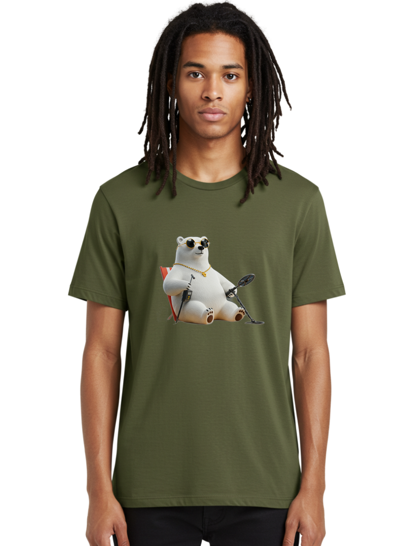 Polar-Bear-With-Sunglasses-And-Golf-Club Men'S Graphic Tee, 100% Cotton, Comfortable Casual Summer Wear, Machine Washable, Vintage Camera, Old Camera, Antique Camera, Black Camera, Classic Photography, Photography Equipment, Nostalgic Device, Baf430
