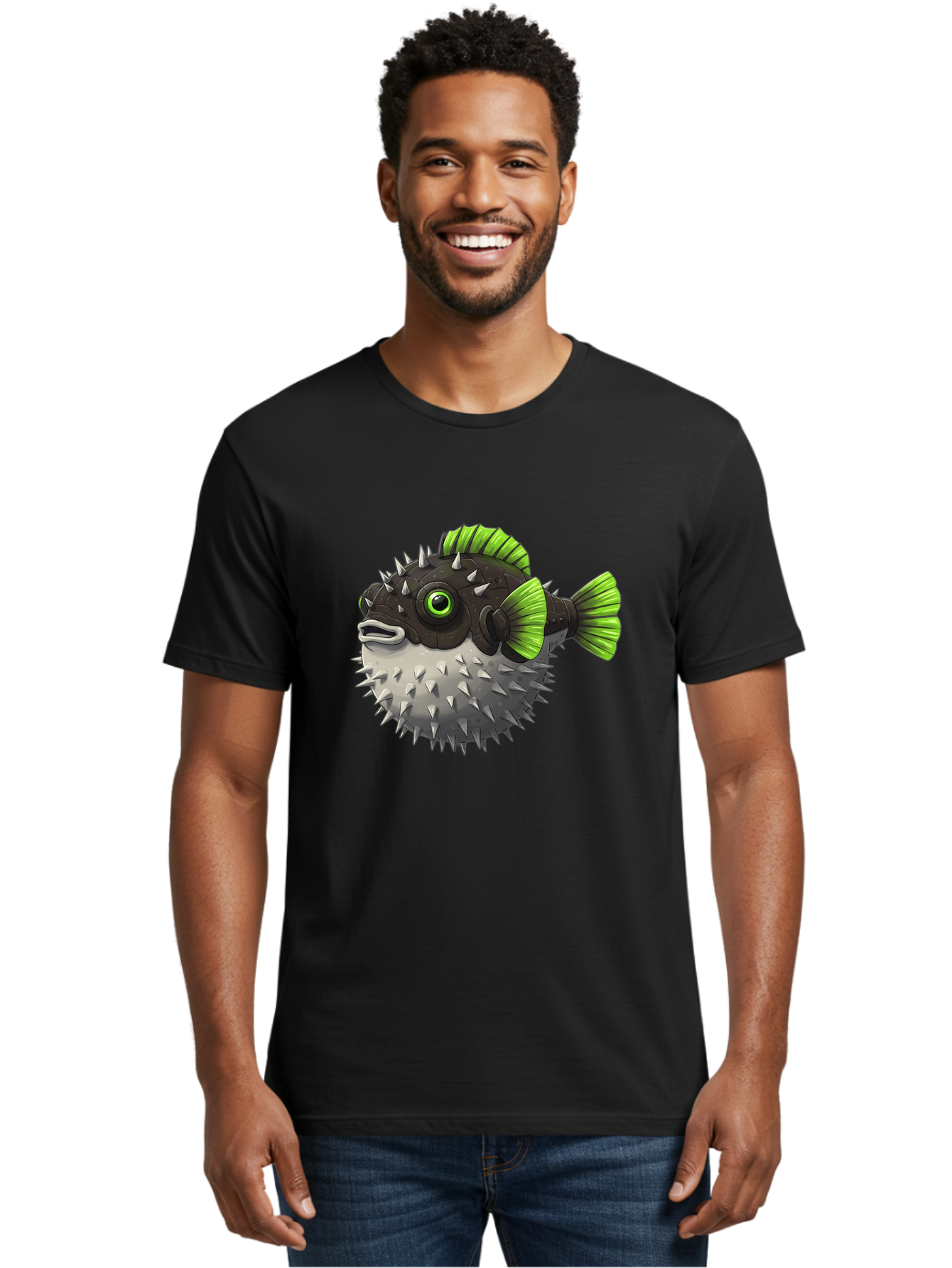Puffer-Fish Men'S Graphic Tee, 100% Cotton, Comfortable Casual Summer Wear, Machine Washable, Vintage Camera, Old Camera, Antique Camera, Black Camera, Classic Photography, Photography Equipment, Nostalgic Device, Film Camera, Camera Art Baf439