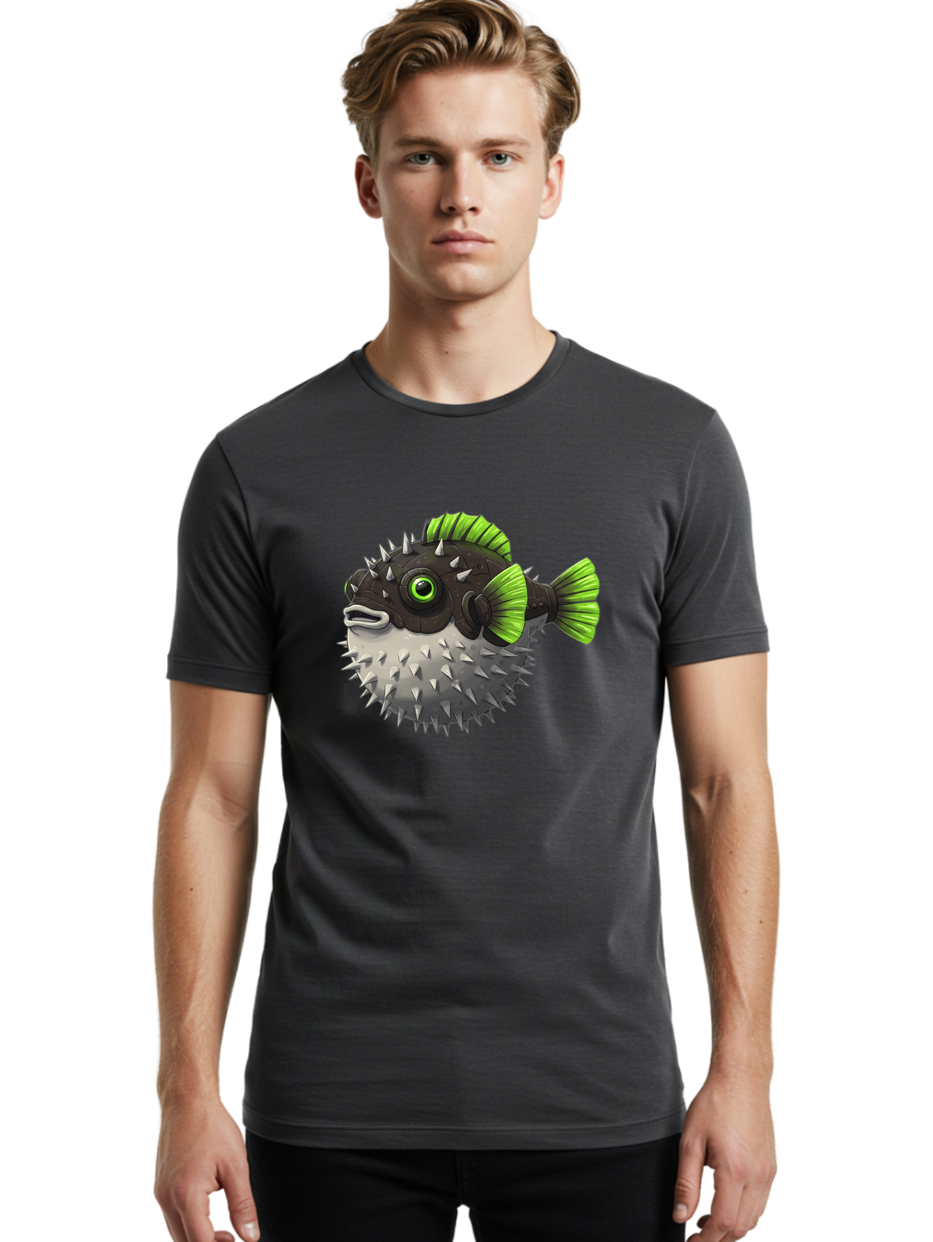 Puffer-Fish Men'S Graphic Tee, 100% Cotton, Comfortable Casual Summer Wear, Machine Washable, Vintage Camera, Old Camera, Antique Camera, Black Camera, Classic Photography, Photography Equipment, Nostalgic Device, Film Camera, Camera Art Baf439