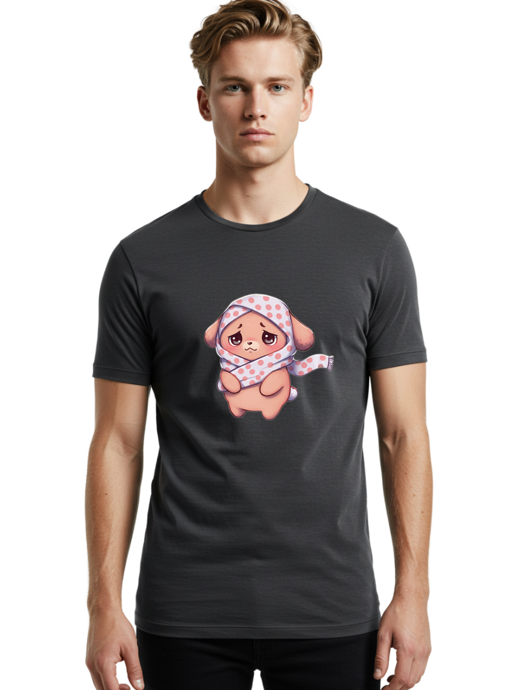 Puppy-With-Polka-Dot-Hijab Men'S Graphic Tee, 100% Cotton, Comfortable Casual Summer Wear, Machine Washable, Vintage Camera, Old Camera, Antique Camera, Black Camera, Classic Photography, Photography Equipment, Nostalgic Device, Film Camera, Baf443