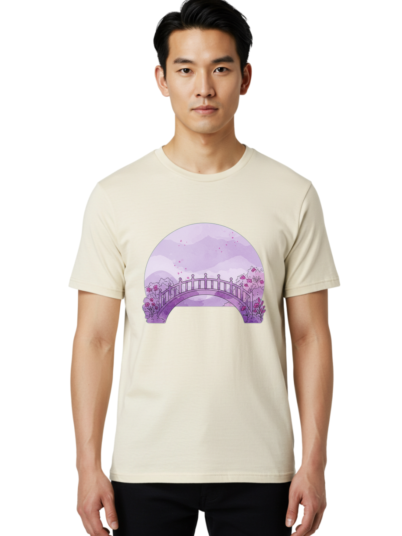 Purple-Bridge-1 Men'S Graphic Tee, 100% Cotton, Comfortable Casual Summer Wear, Machine Washable, Vintage Camera, Old Camera, Antique Camera, Black Camera, Classic Photography, Photography Equipment, Nostalgic Device, Film Camera, Camera Art Baf445