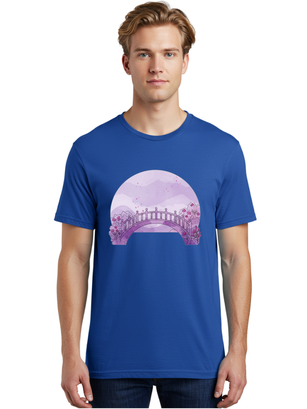 Purple-Bridge-1 Men'S Graphic Tee, 100% Cotton, Comfortable Casual Summer Wear, Machine Washable, Vintage Camera, Old Camera, Antique Camera, Black Camera, Classic Photography, Photography Equipment, Nostalgic Device, Film Camera, Camera Art Baf445