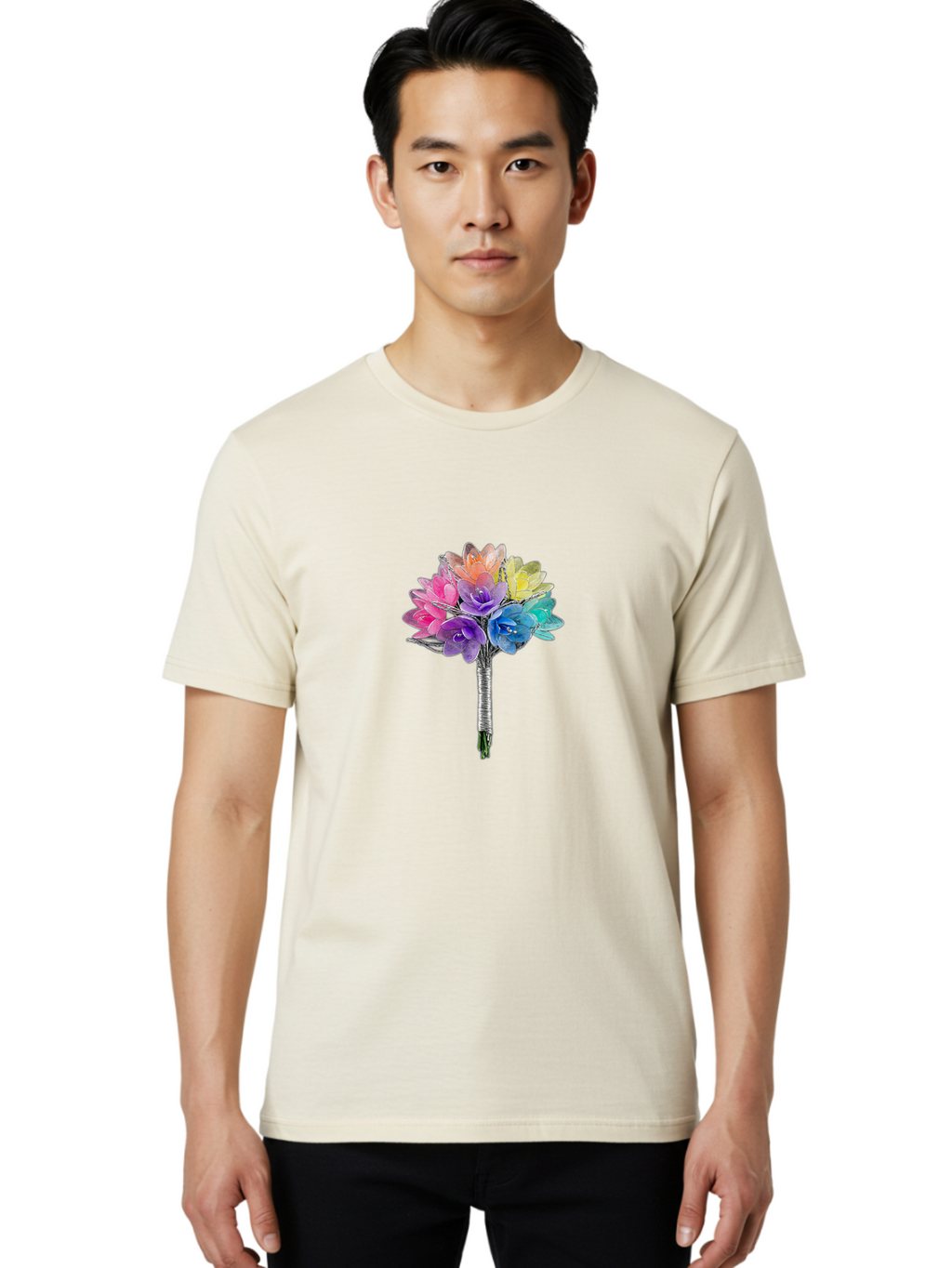 Rainbow-Flowers Men'S Graphic Tee, 100% Cotton, Comfortable Casual Summer Wear, Machine Washable, Vintage Camera, Old Camera, Antique Camera, Black Camera, Classic Photography, Photography Equipment, Nostalgic Device, Film Camera, Camera Art Baf450