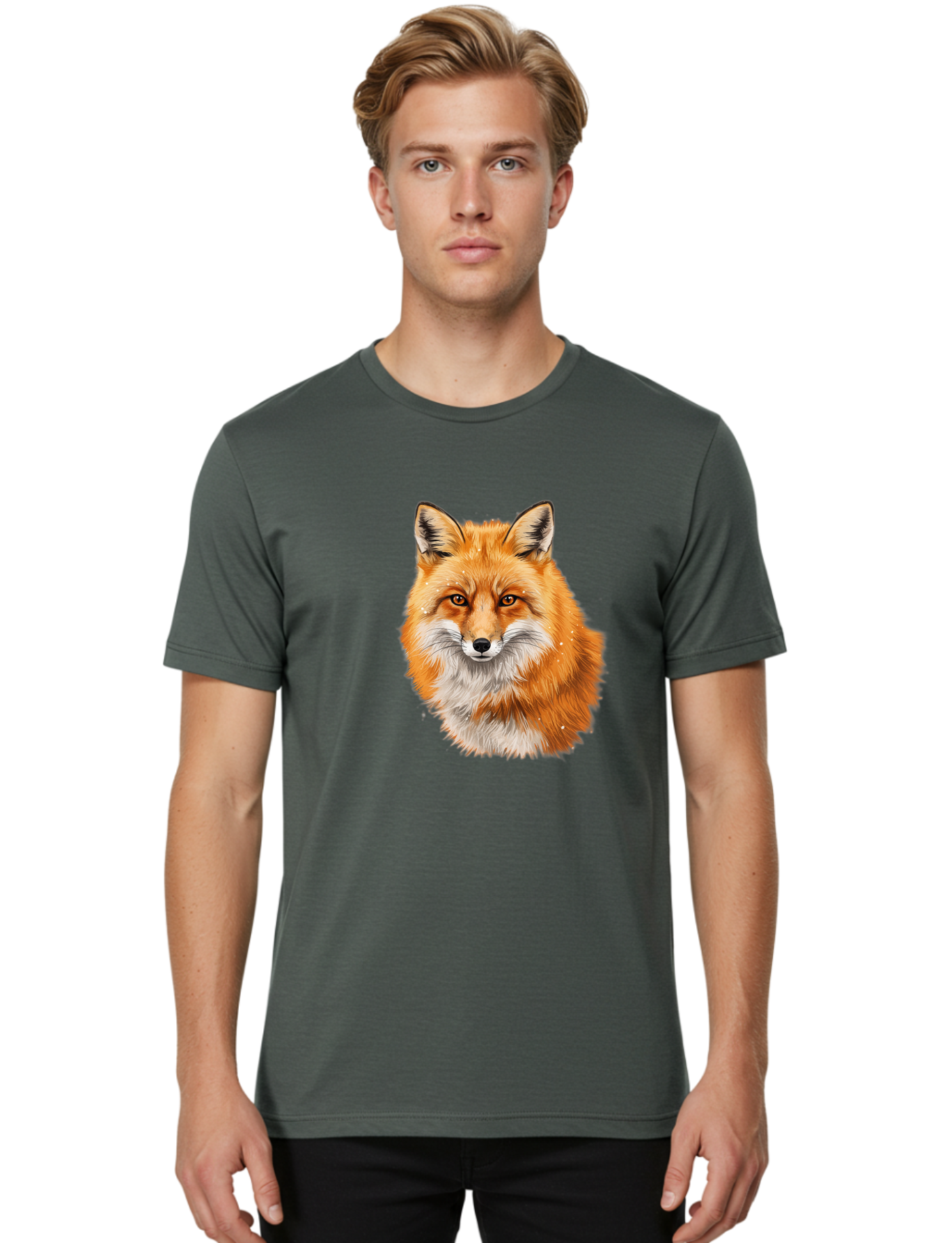 Red-Fox-2 Men'S Graphic Tee, 100% Cotton, Comfortable Casual Summer Wear, Machine Washable, Vintage Camera, Old Camera, Antique Camera, Black Camera, Classic Photography, Photography Equipment, Nostalgic Device, Film Camera, Camera Art Baf452