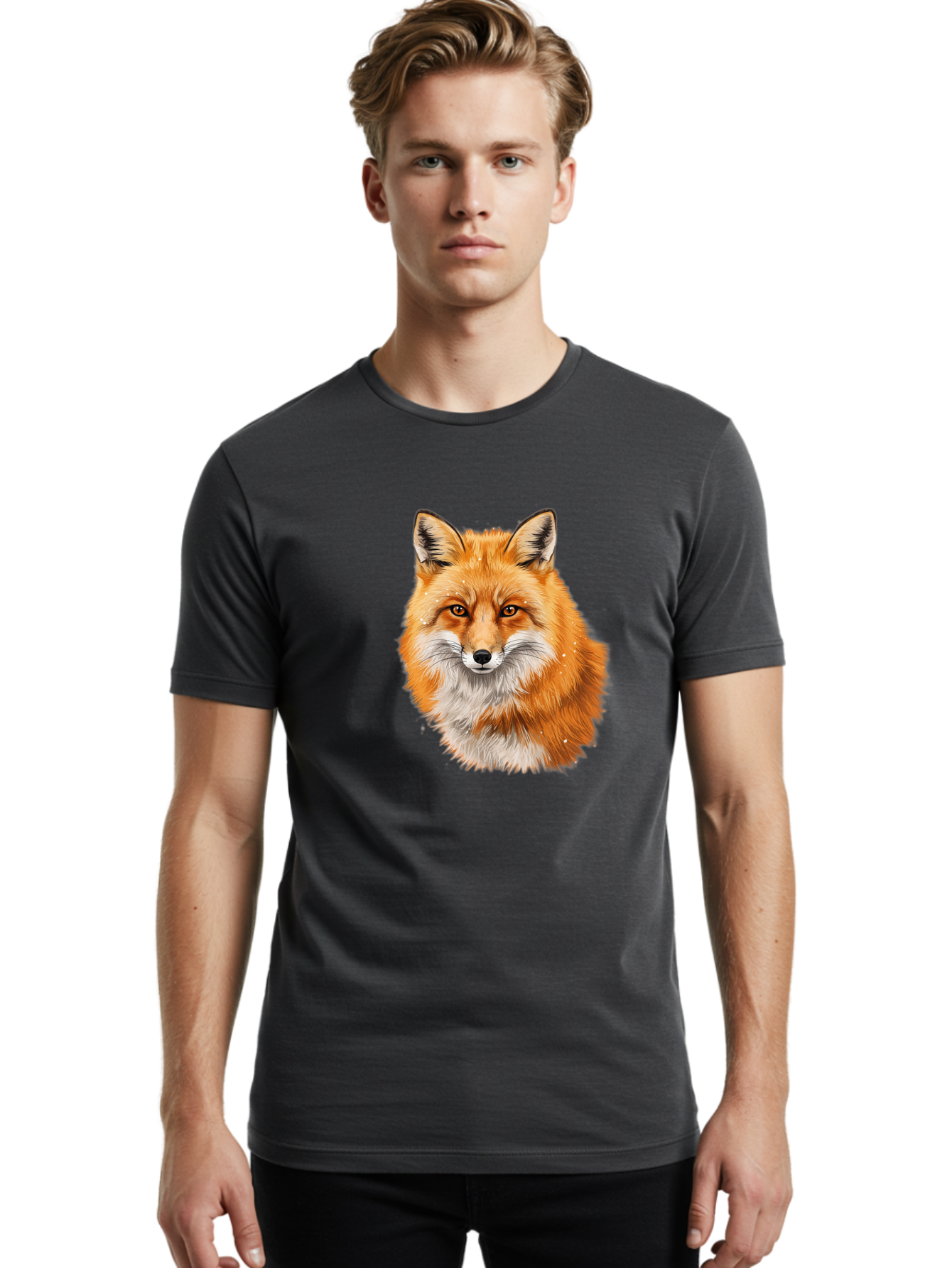Red-Fox-2 Men'S Graphic Tee, 100% Cotton, Comfortable Casual Summer Wear, Machine Washable, Vintage Camera, Old Camera, Antique Camera, Black Camera, Classic Photography, Photography Equipment, Nostalgic Device, Film Camera, Camera Art Baf452