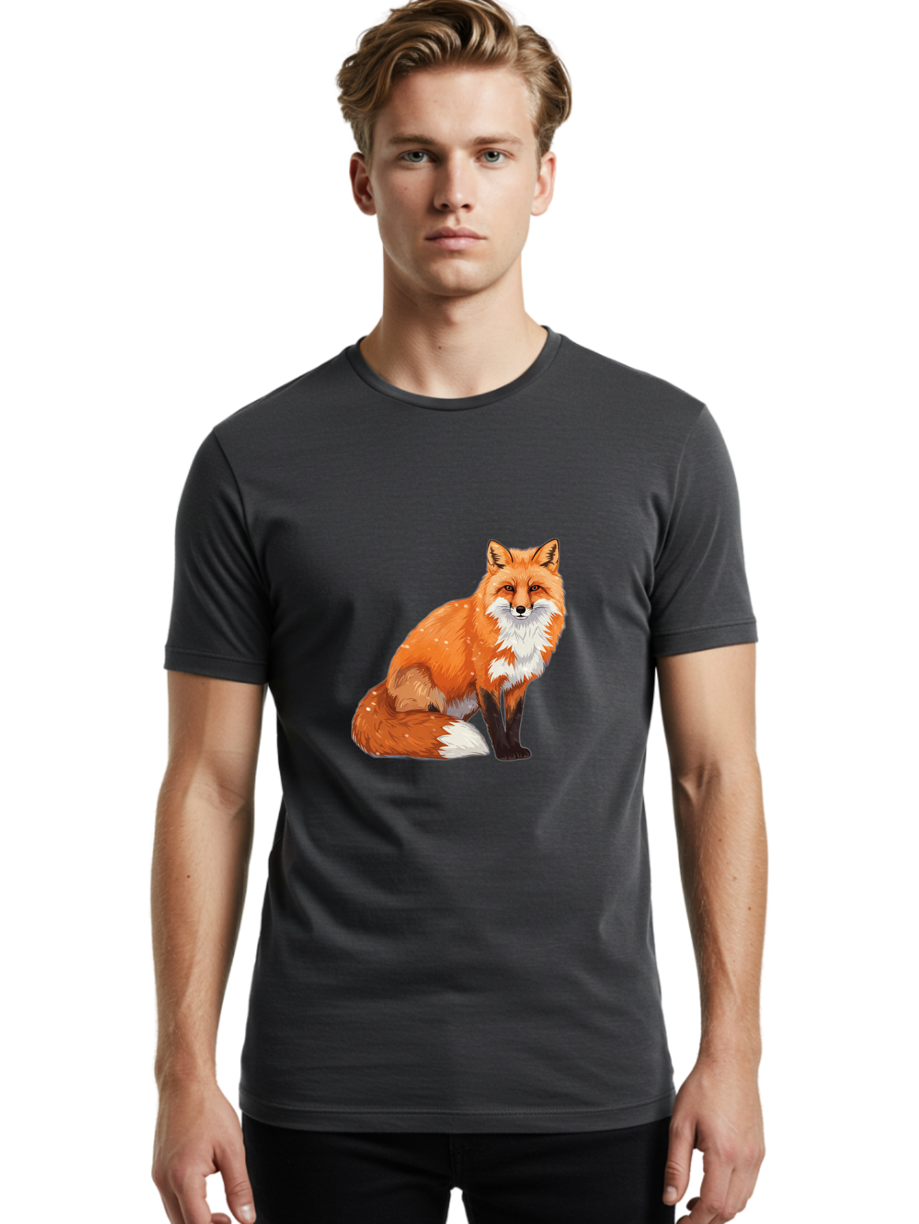 Red-Fox-3 Men'S Graphic Tee, 100% Cotton, Comfortable Casual Summer Wear, Machine Washable, Vintage Camera, Old Camera, Antique Camera, Black Camera, Classic Photography, Photography Equipment, Nostalgic Device, Film Camera, Camera Art Baf453