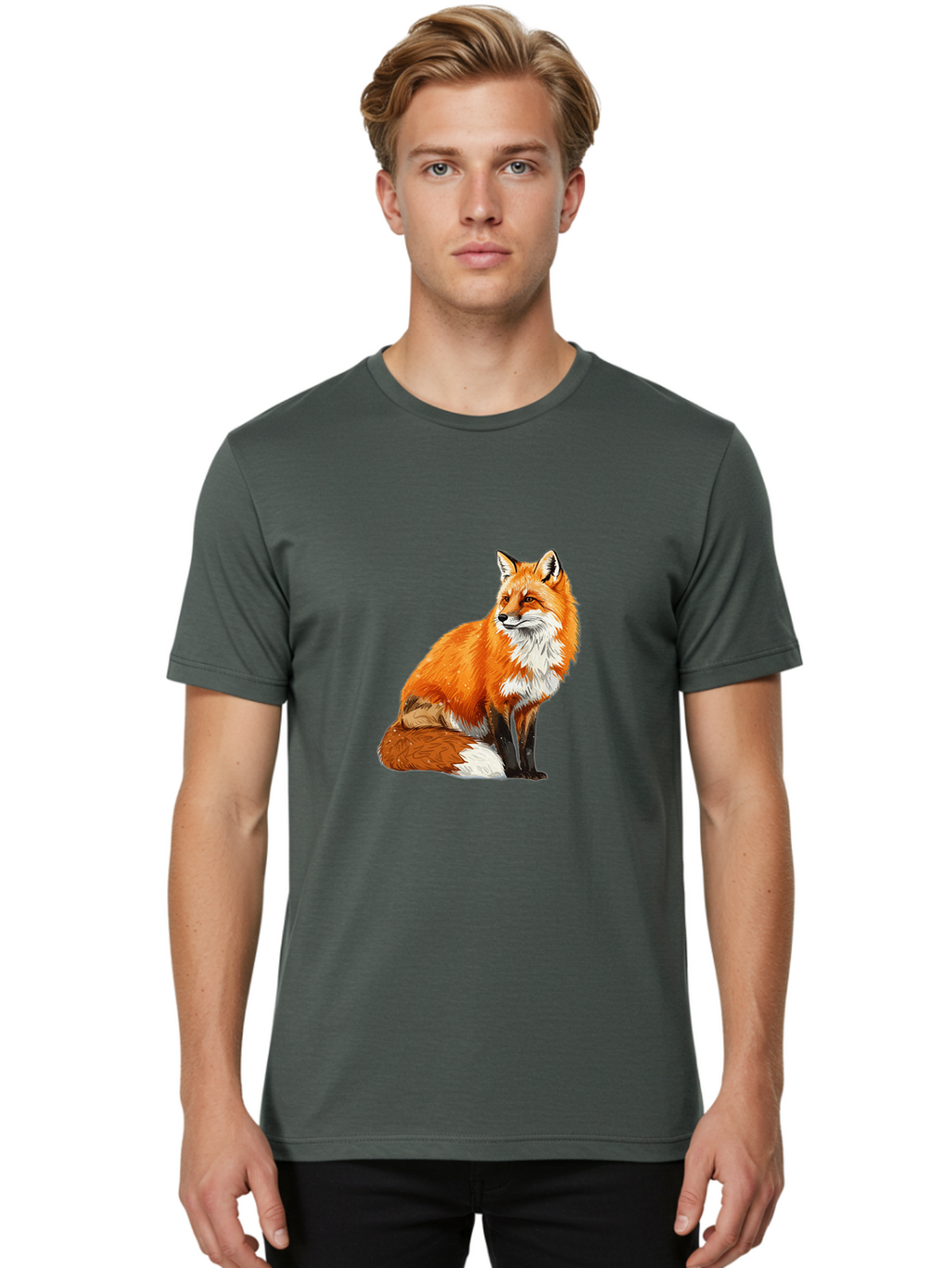 Red-Fox-4 Men'S Graphic Tee, 100% Cotton, Comfortable Casual Summer Wear, Machine Washable, Vintage Camera, Old Camera, Antique Camera, Black Camera, Classic Photography, Photography Equipment, Nostalgic Device, Film Camera, Camera Art Baf454
