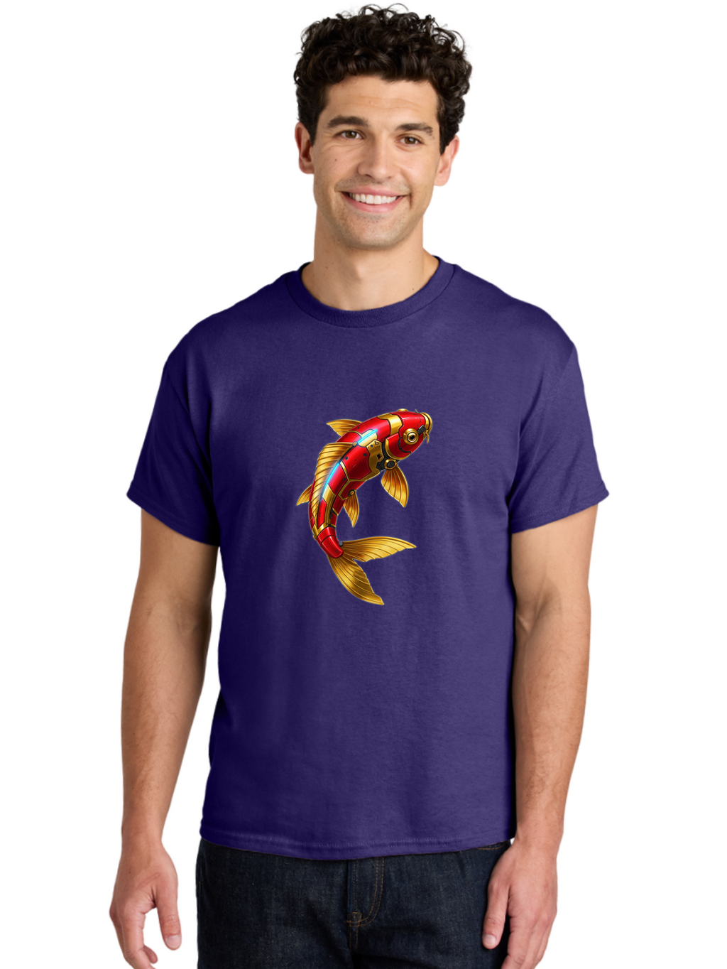 Red-Koi-Fish-Robot Men'S Graphic Tee, 100% Cotton, Comfortable Casual Summer Wear, Machine Washable, Vintage Camera, Old Camera, Antique Camera, Black Camera, Classic Photography, Photography Equipment, Nostalgic Device, Film Camera, Baf456