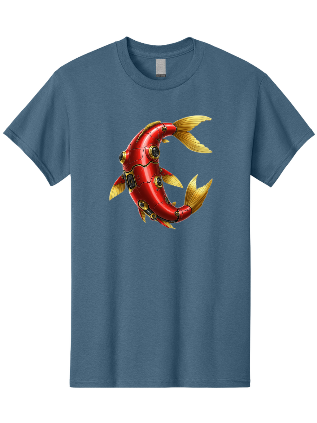 Red-Mechanical-Fish-1 Men'S Graphic Tee, 100% Cotton, Comfortable Casual Summer Wear, Machine Washable, Vintage Camera, Old Camera, Antique Camera, Black Camera, Classic Photography, Photography Equipment, Nostalgic Device, Film Camera, Baf457