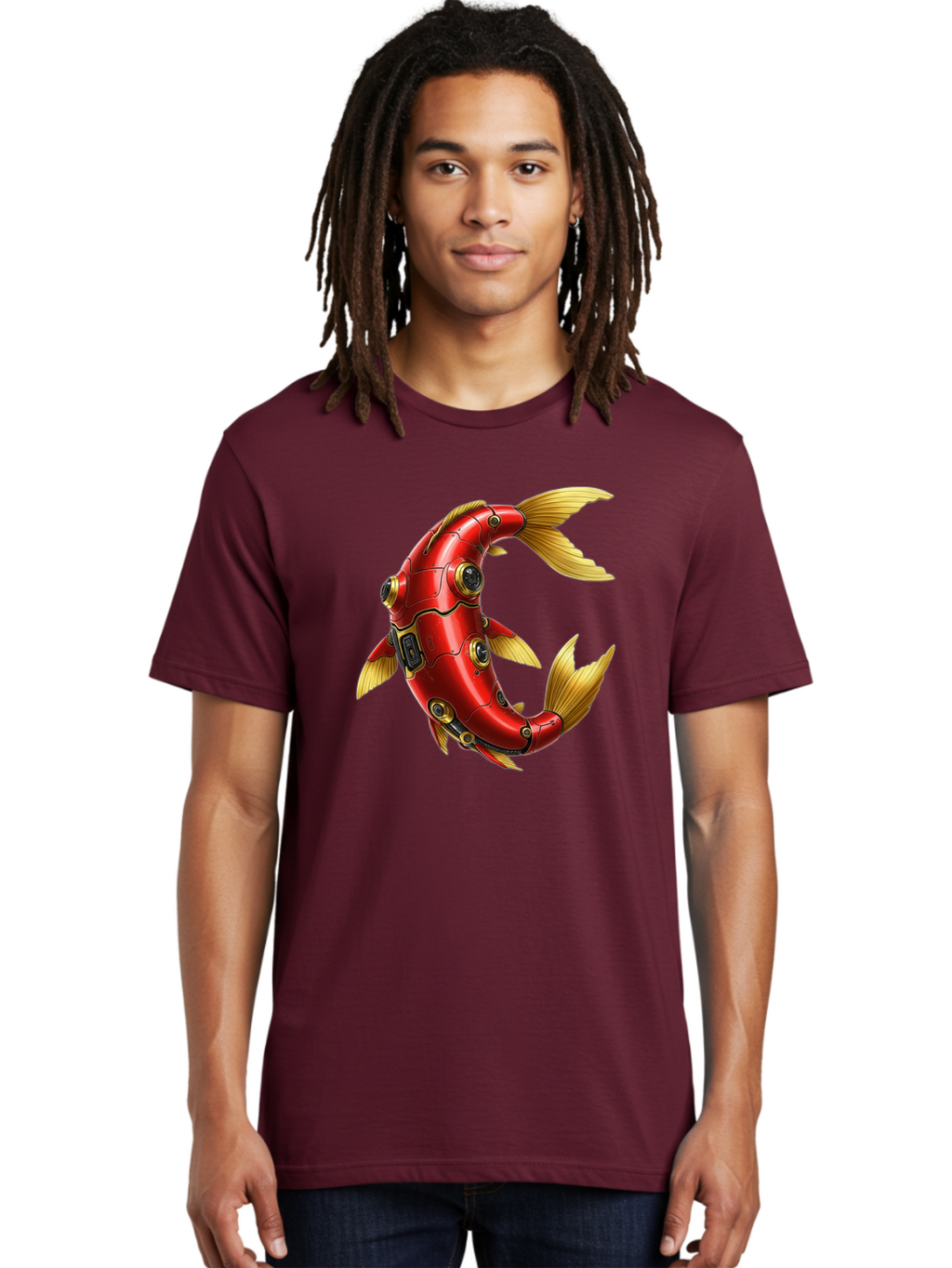 Red-Mechanical-Fish-1 Men'S Graphic Tee, 100% Cotton, Comfortable Casual Summer Wear, Machine Washable, Vintage Camera, Old Camera, Antique Camera, Black Camera, Classic Photography, Photography Equipment, Nostalgic Device, Film Camera, Baf457