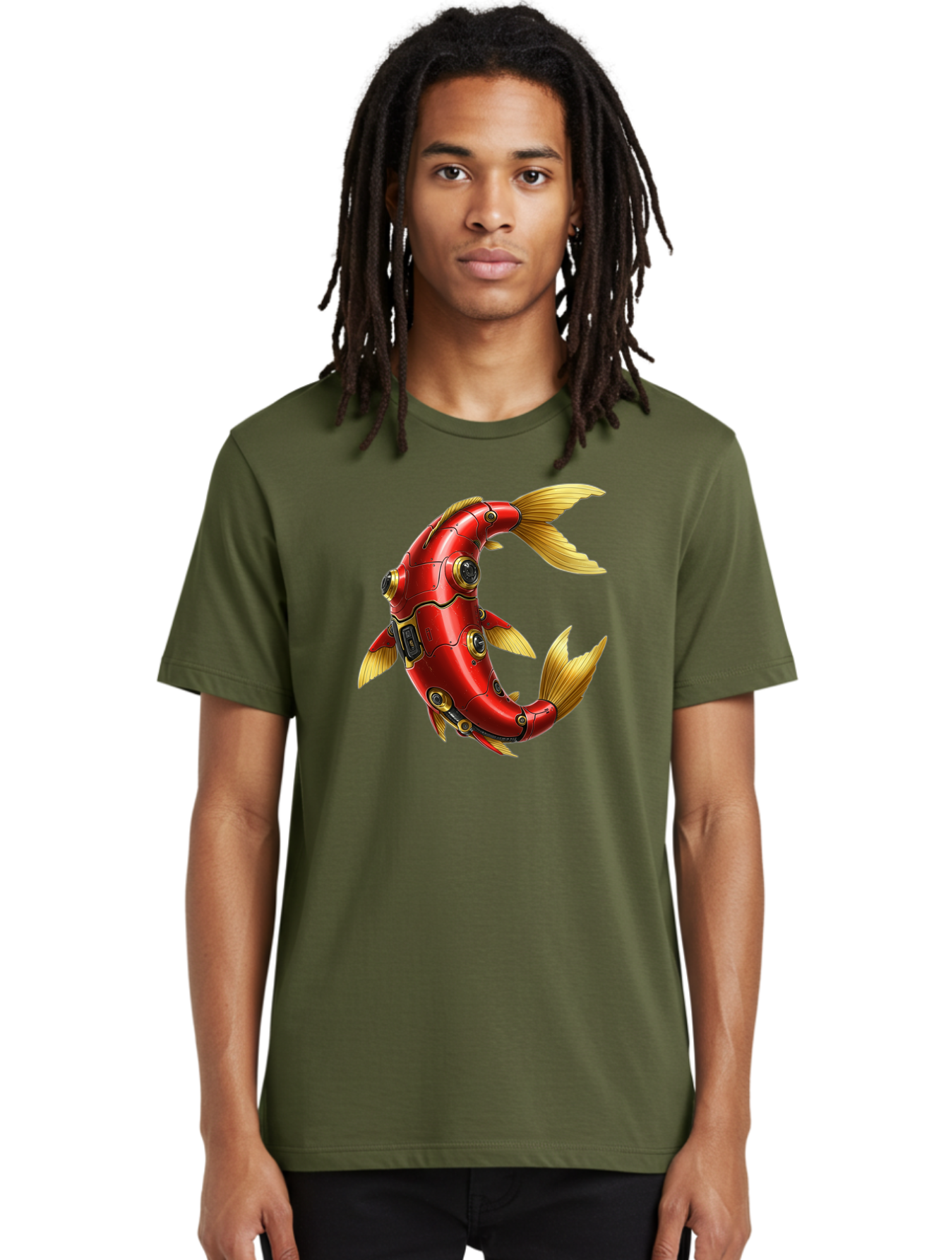 Red-Mechanical-Fish-1 Men'S Graphic Tee, 100% Cotton, Comfortable Casual Summer Wear, Machine Washable, Vintage Camera, Old Camera, Antique Camera, Black Camera, Classic Photography, Photography Equipment, Nostalgic Device, Film Camera, Baf457