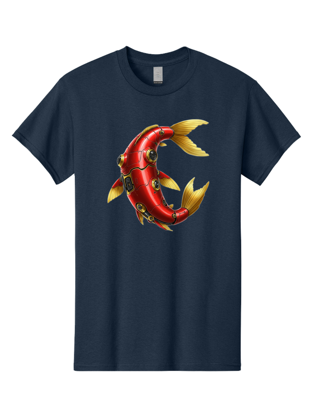 Red-Mechanical-Fish-1 Men'S Graphic Tee, 100% Cotton, Comfortable Casual Summer Wear, Machine Washable, Vintage Camera, Old Camera, Antique Camera, Black Camera, Classic Photography, Photography Equipment, Nostalgic Device, Film Camera, Baf457