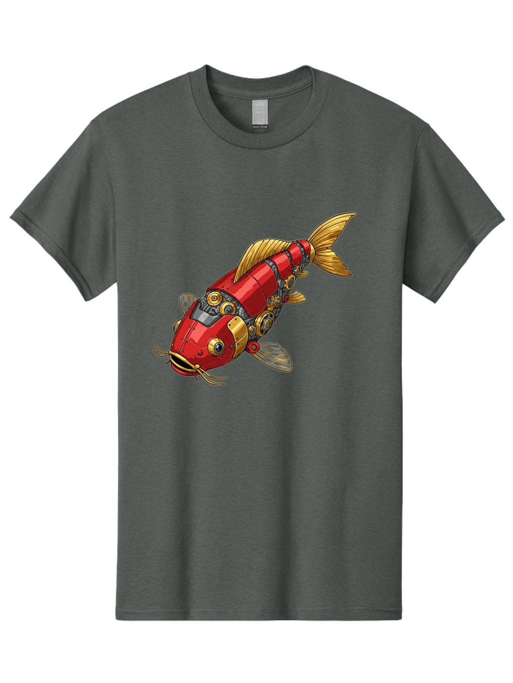 Red-Mechanical-Fish Men'S Graphic Tee, 100% Cotton, Comfortable Casual Summer Wear, Machine Washable, Vintage Camera, Old Camera, Antique Camera, Black Camera, Classic Photography, Photography Equipment, Nostalgic Device, Film Camera, Baf458