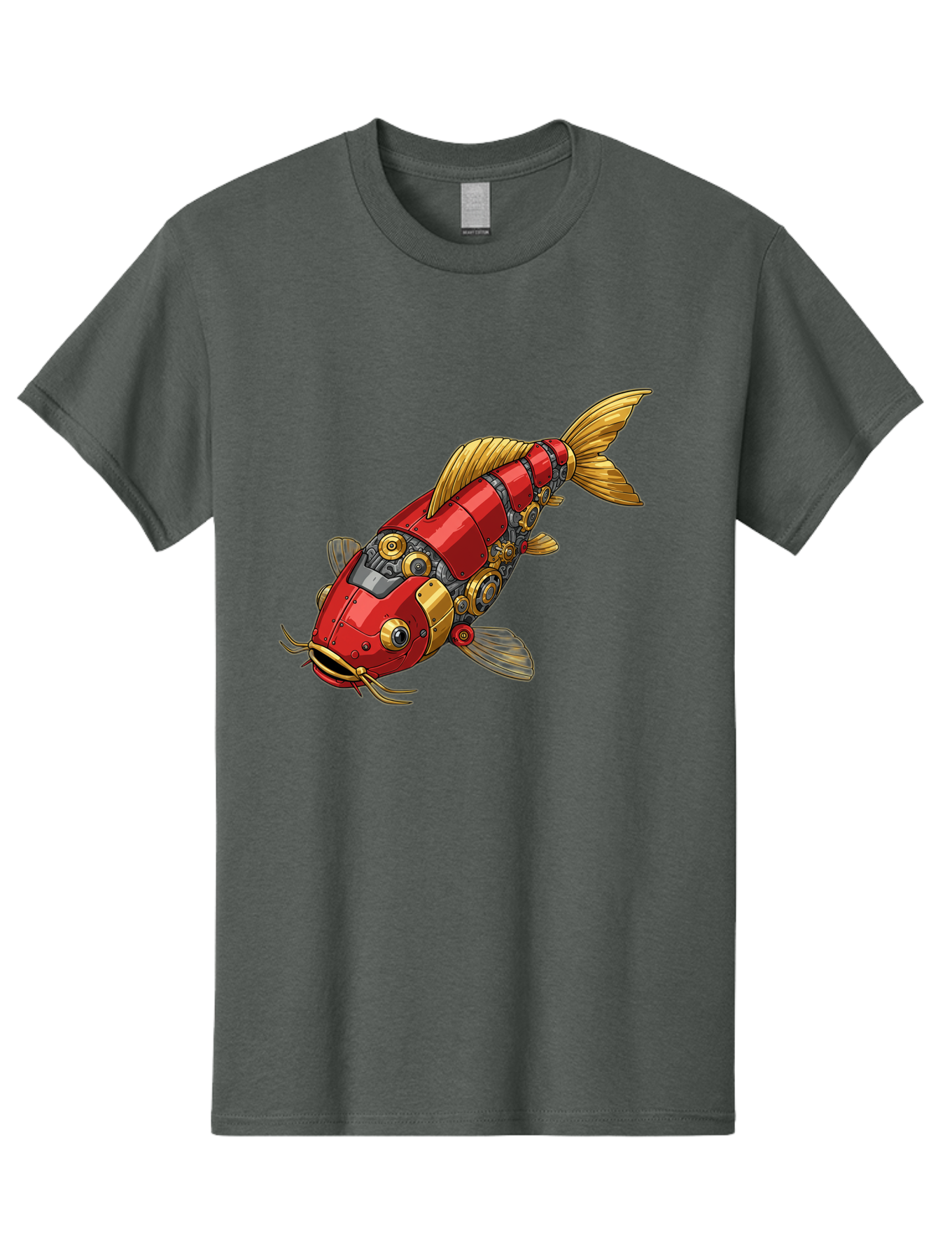 Red-Mechanical-Fish Men'S Graphic Tee, 100% Cotton, Comfortable Casual Summer Wear, Machine Washable, Vintage Camera, Old Camera, Antique Camera, Black Camera, Classic Photography, Photography Equipment, Nostalgic Device, Film Camera, Baf458