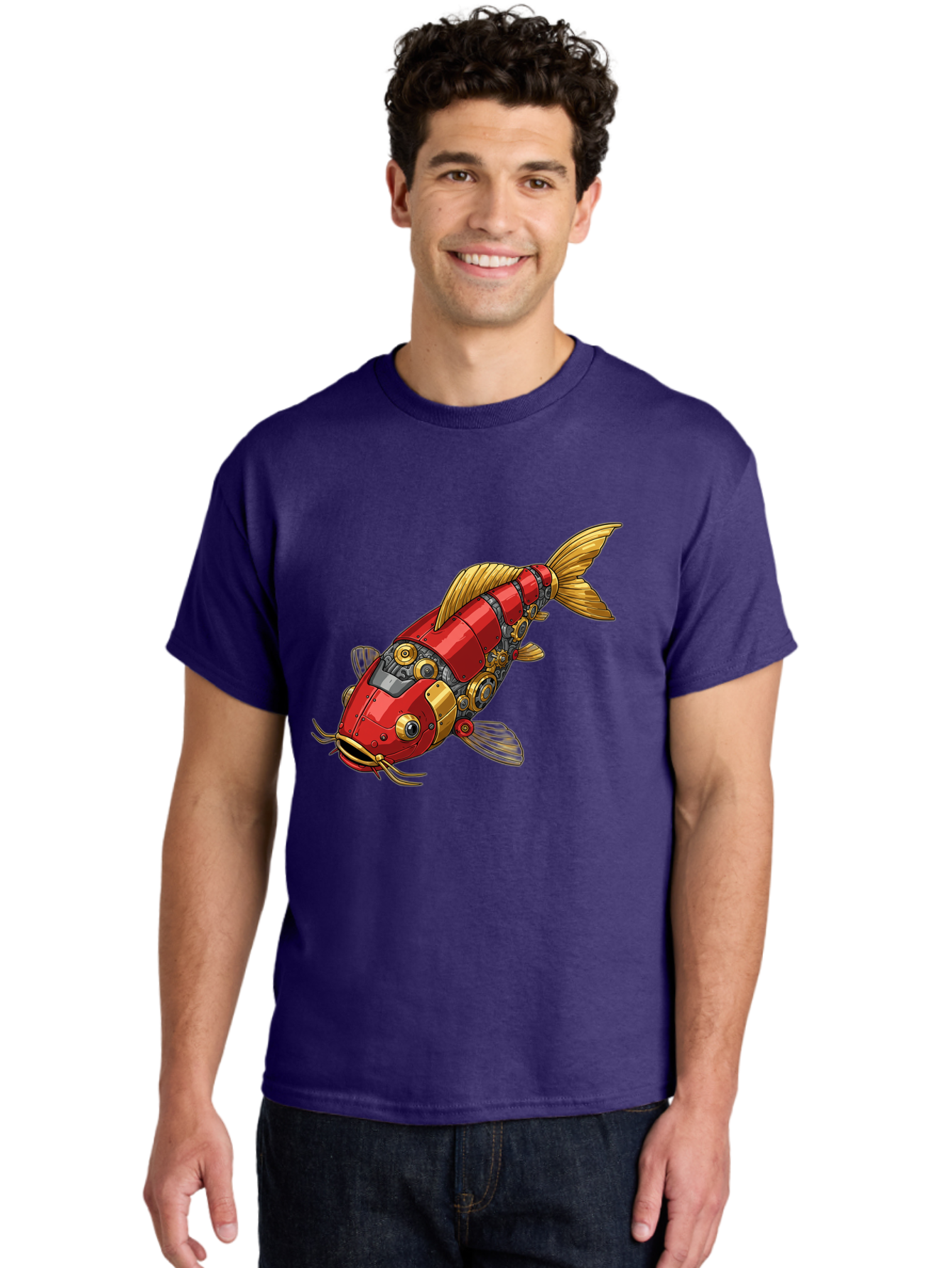 Red-Mechanical-Fish Men'S Graphic Tee, 100% Cotton, Comfortable Casual Summer Wear, Machine Washable, Vintage Camera, Old Camera, Antique Camera, Black Camera, Classic Photography, Photography Equipment, Nostalgic Device, Film Camera, Baf458