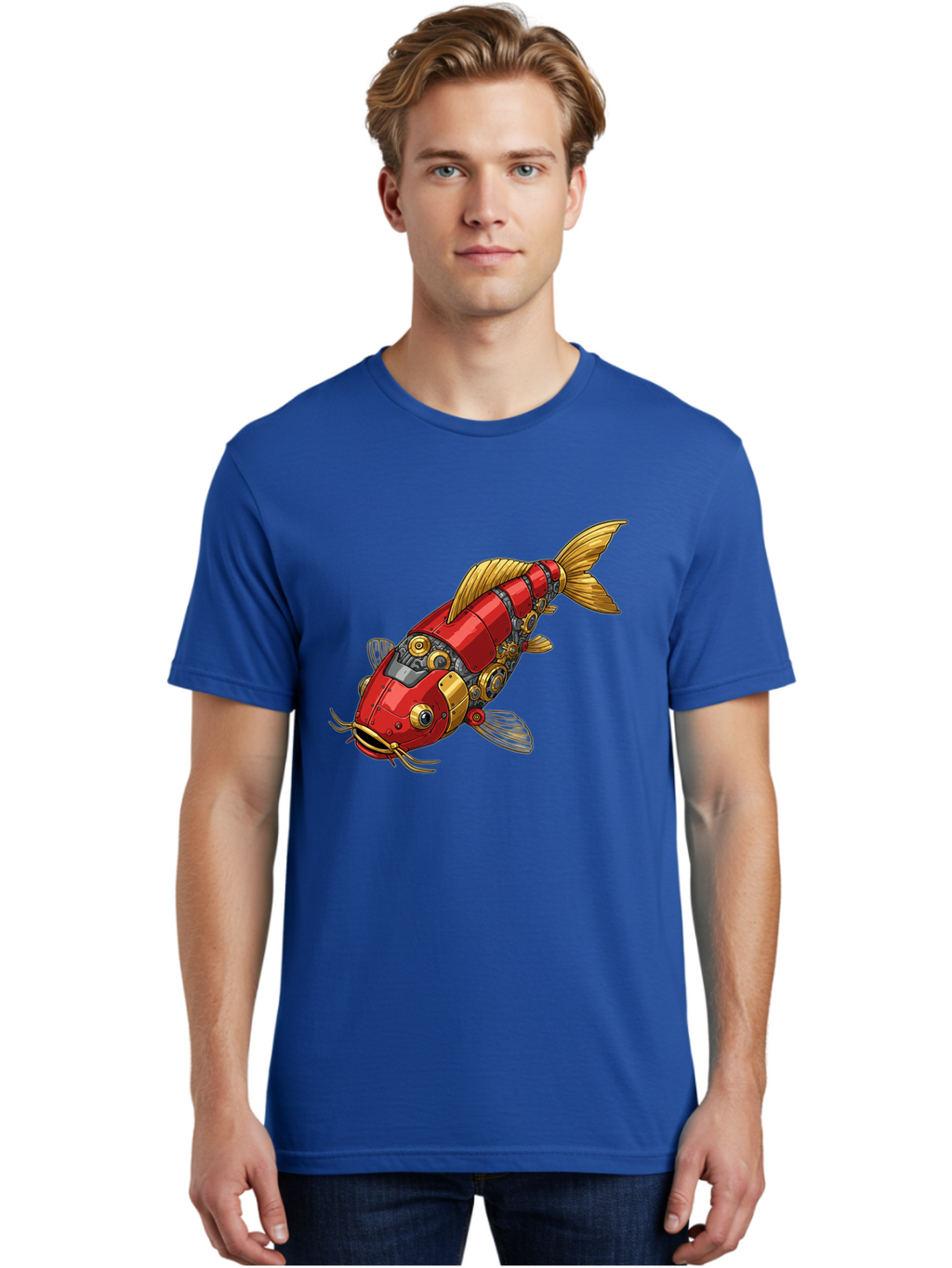 Red-Mechanical-Fish Men'S Graphic Tee, 100% Cotton, Comfortable Casual Summer Wear, Machine Washable, Vintage Camera, Old Camera, Antique Camera, Black Camera, Classic Photography, Photography Equipment, Nostalgic Device, Film Camera, Baf458