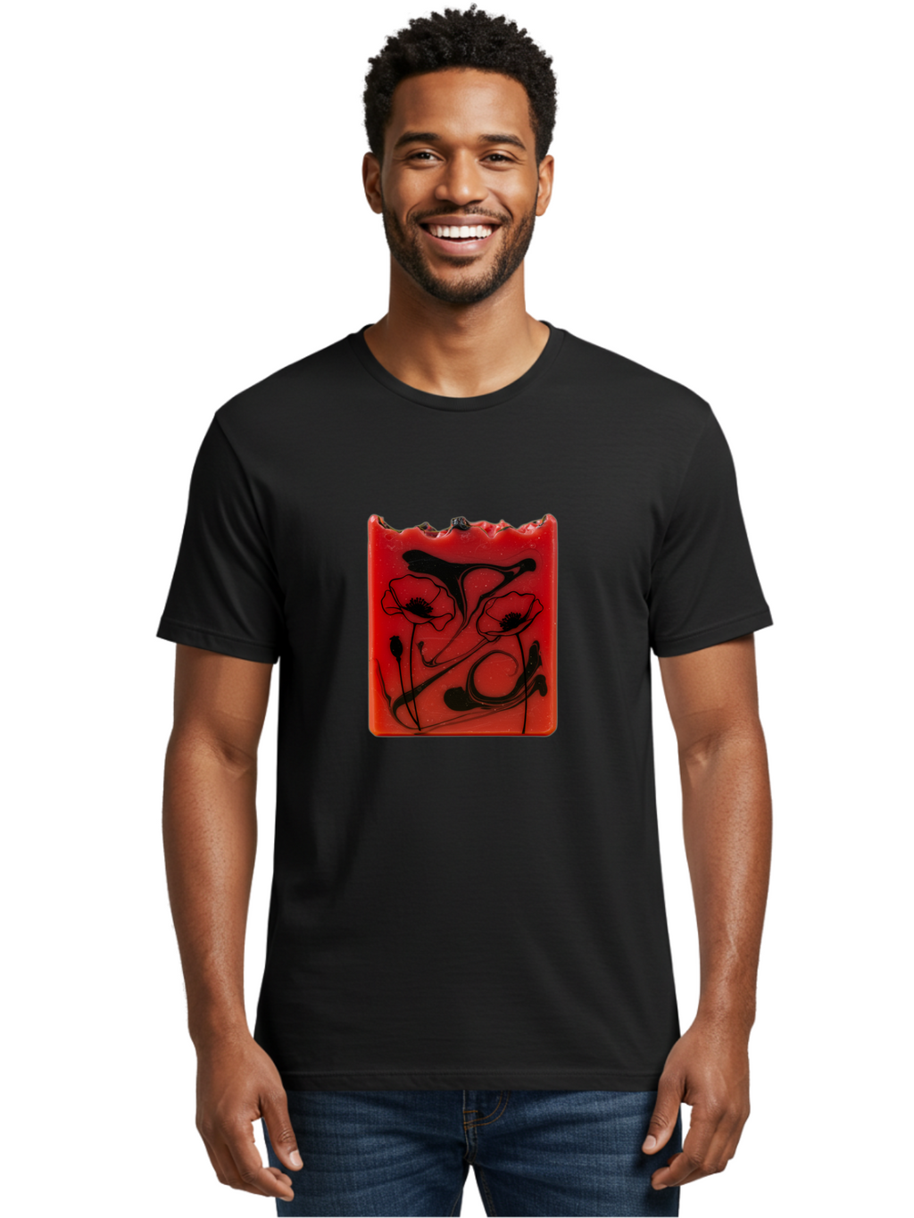 Red-Soap-With-Floral-Design Men'S Graphic Tee, 100% Cotton, Comfortable Casual Summer Wear, Machine Washable, Vintage Camera, Old Camera, Antique Camera, Black Camera, Classic Photography, Photography Equipment, Nostalgic Device, Film Camera, Baf461