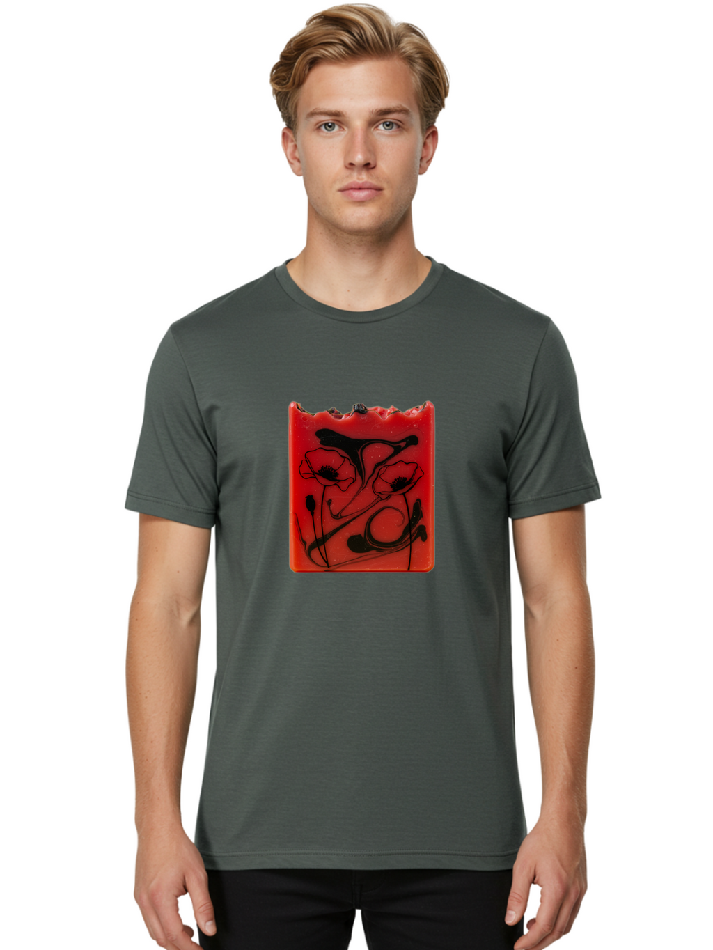 Red-Soap-With-Floral-Design Men'S Graphic Tee, 100% Cotton, Comfortable Casual Summer Wear, Machine Washable, Vintage Camera, Old Camera, Antique Camera, Black Camera, Classic Photography, Photography Equipment, Nostalgic Device, Film Camera, Baf461