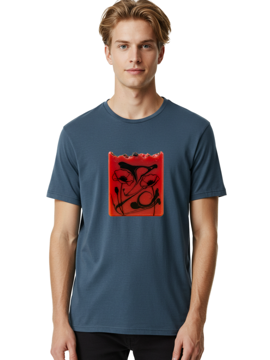Red-Soap-With-Floral-Design Men'S Graphic Tee, 100% Cotton, Comfortable Casual Summer Wear, Machine Washable, Vintage Camera, Old Camera, Antique Camera, Black Camera, Classic Photography, Photography Equipment, Nostalgic Device, Film Camera, Baf461