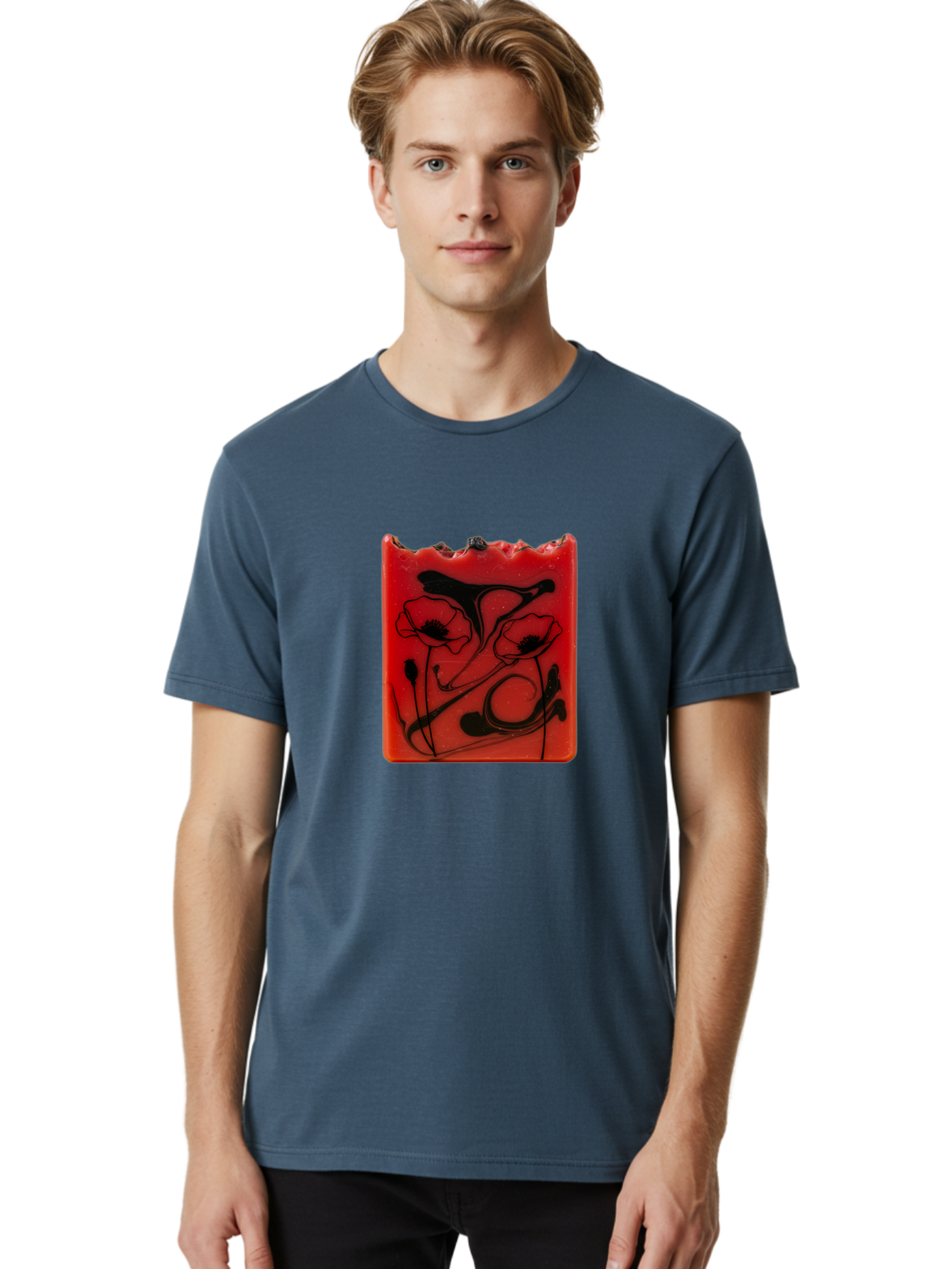 Red-Soap-With-Floral-Design Men'S Graphic Tee, 100% Cotton, Comfortable Casual Summer Wear, Machine Washable, Vintage Camera, Old Camera, Antique Camera, Black Camera, Classic Photography, Photography Equipment, Nostalgic Device, Film Camera, Baf461