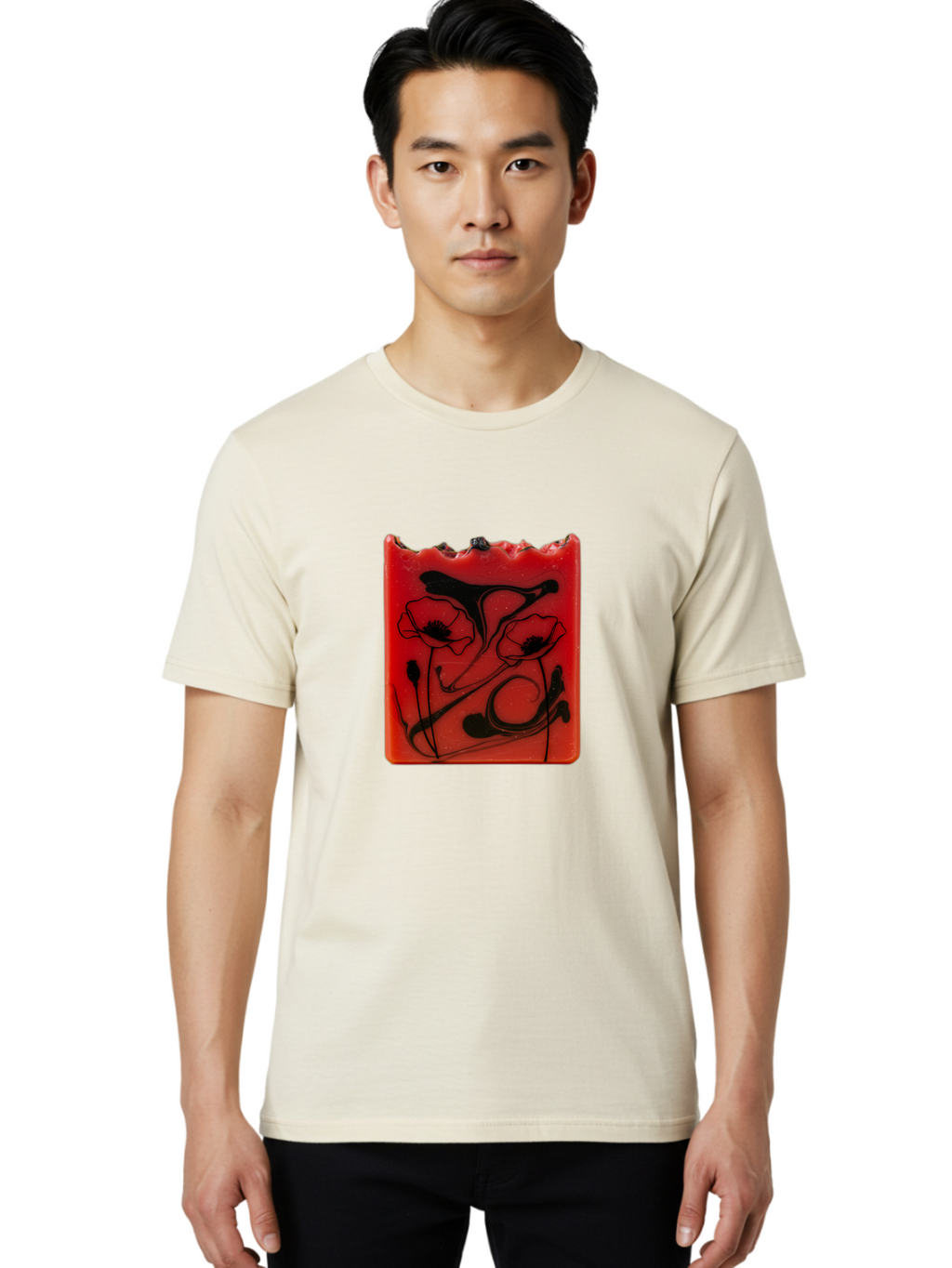 Red-Soap-With-Floral-Design Men'S Graphic Tee, 100% Cotton, Comfortable Casual Summer Wear, Machine Washable, Vintage Camera, Old Camera, Antique Camera, Black Camera, Classic Photography, Photography Equipment, Nostalgic Device, Film Camera, Baf461