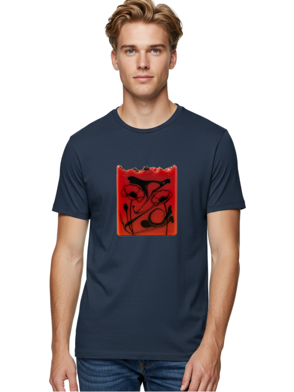 Red-Soap-With-Floral-Design Men'S Graphic Tee, 100% Cotton, Comfortable Casual Summer Wear, Machine Washable, Vintage Camera, Old Camera, Antique Camera, Black Camera, Classic Photography, Photography Equipment, Nostalgic Device, Film Camera, Baf461