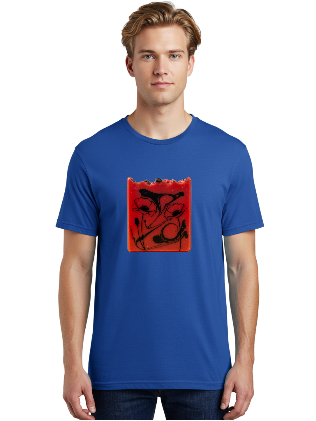 Red-Soap-With-Floral-Design Men'S Graphic Tee, 100% Cotton, Comfortable Casual Summer Wear, Machine Washable, Vintage Camera, Old Camera, Antique Camera, Black Camera, Classic Photography, Photography Equipment, Nostalgic Device, Film Camera, Baf461