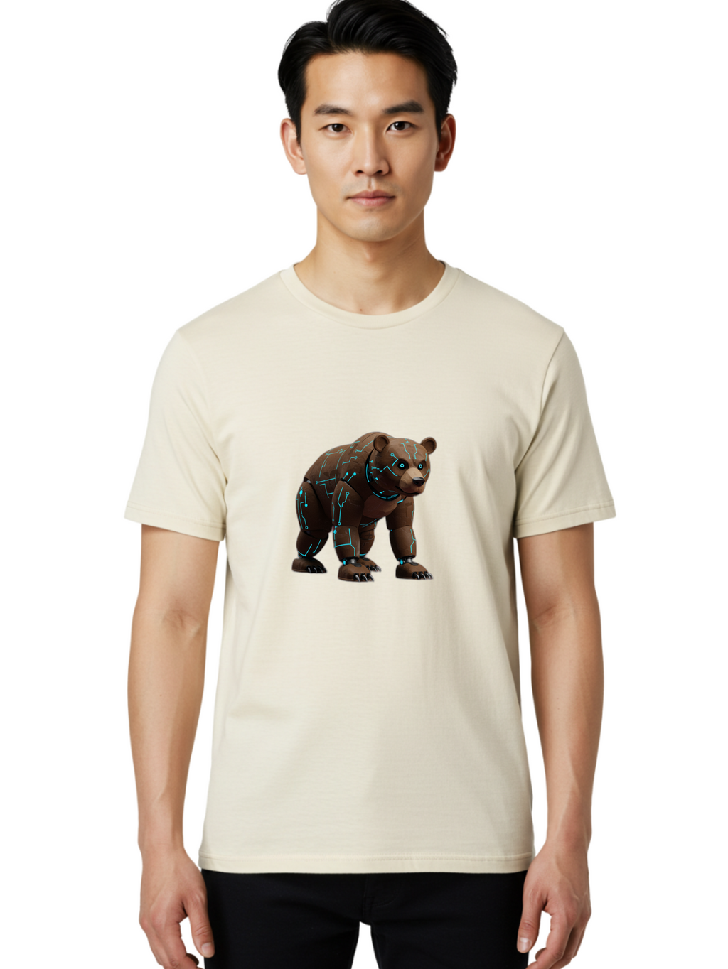 Robo-Bear Men'S Graphic Tee, 100% Cotton, Comfortable Casual Summer Wear, Machine Washable, Vintage Camera, Old Camera, Antique Camera, Black Camera, Classic Photography, Photography Equipment, Nostalgic Device, Film Camera, Camera Art Baf463