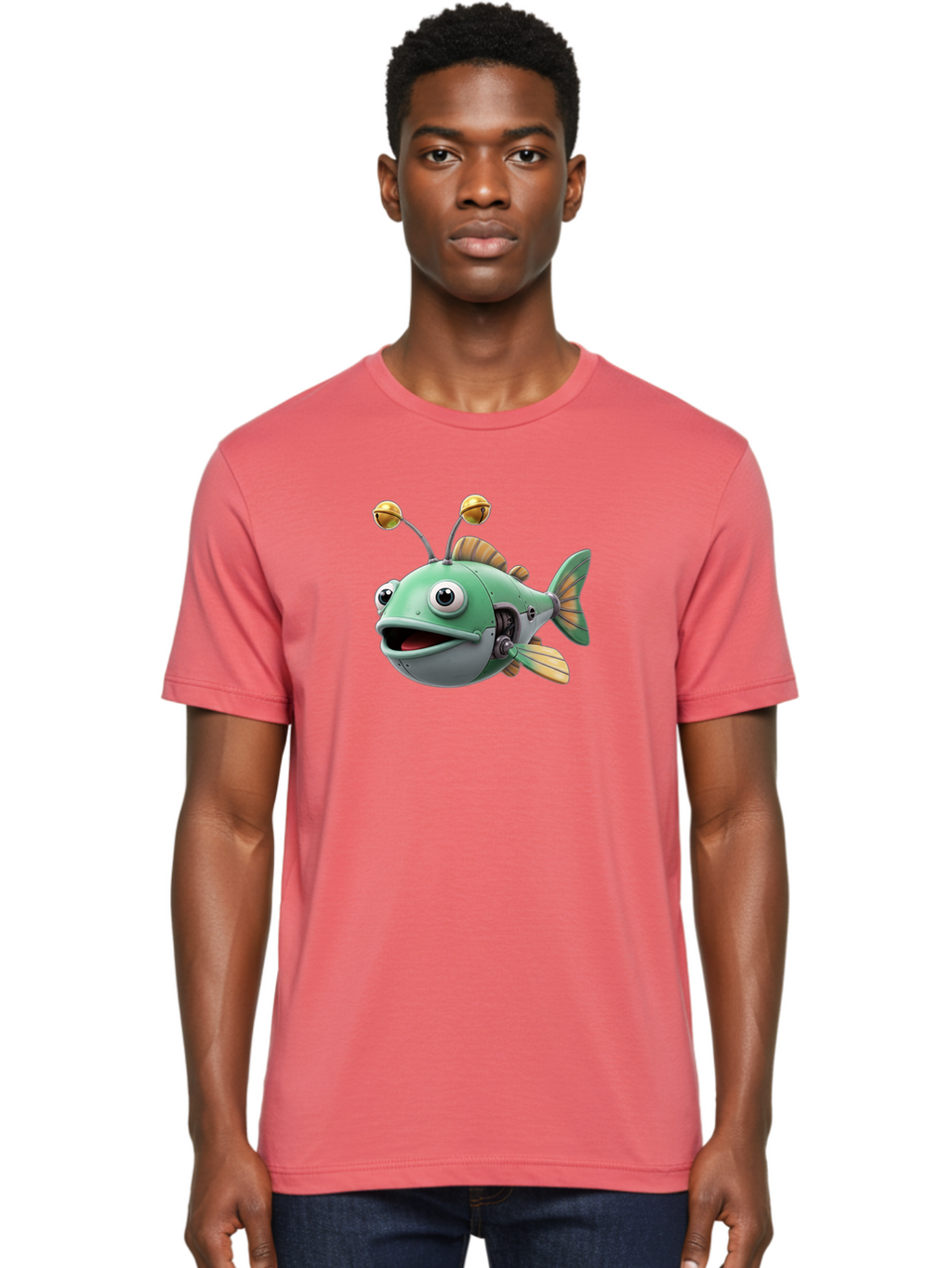 Robo-Fish-2 Men'S Graphic Tee, 100% Cotton, Comfortable Casual Summer Wear, Machine Washable, Vintage Camera, Old Camera, Antique Camera, Black Camera, Classic Photography, Photography Equipment, Nostalgic Device, Film Camera, Camera Art Baf465