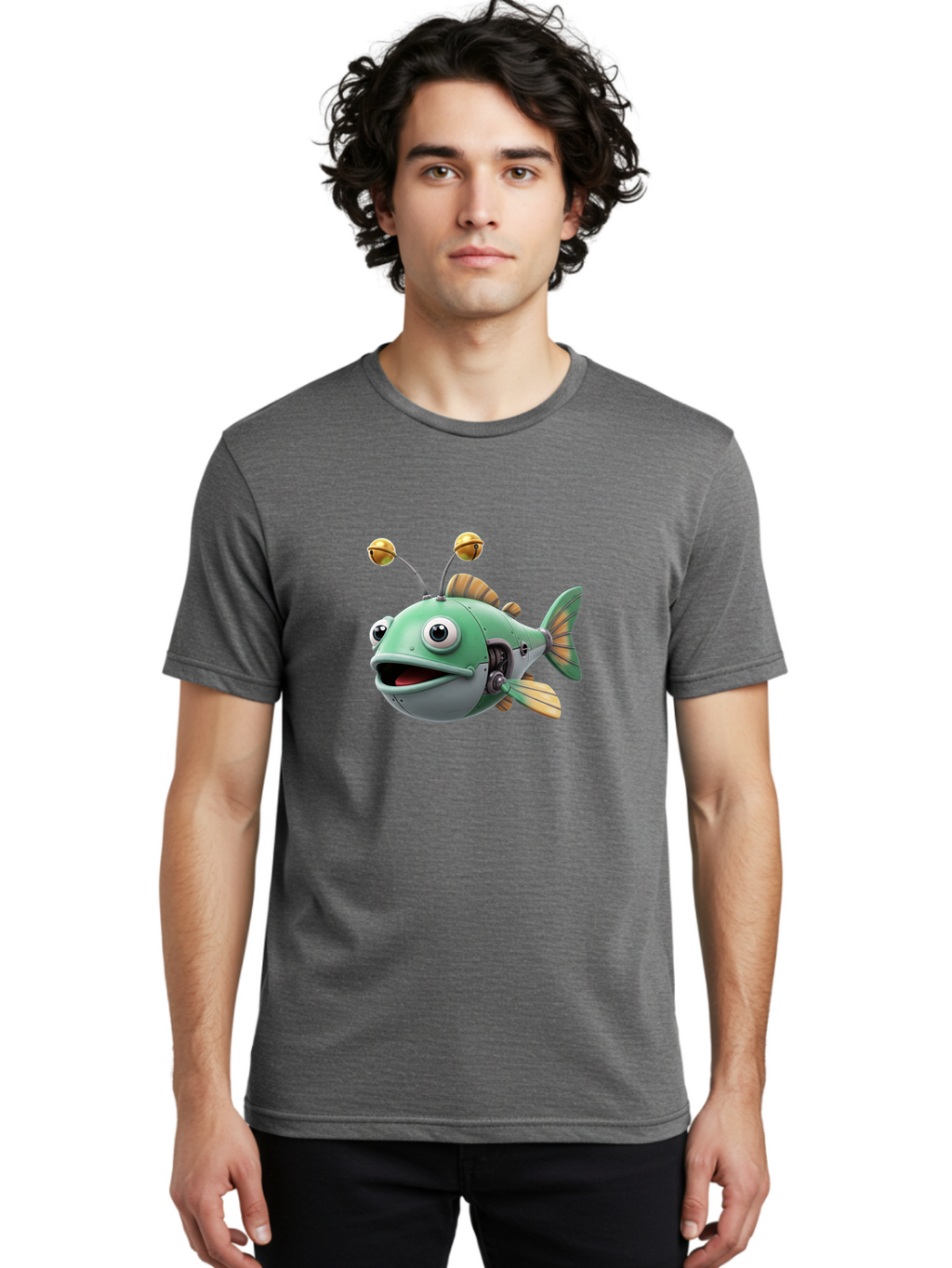 Robo-Fish-2 Men'S Graphic Tee, 100% Cotton, Comfortable Casual Summer Wear, Machine Washable, Vintage Camera, Old Camera, Antique Camera, Black Camera, Classic Photography, Photography Equipment, Nostalgic Device, Film Camera, Camera Art Baf465