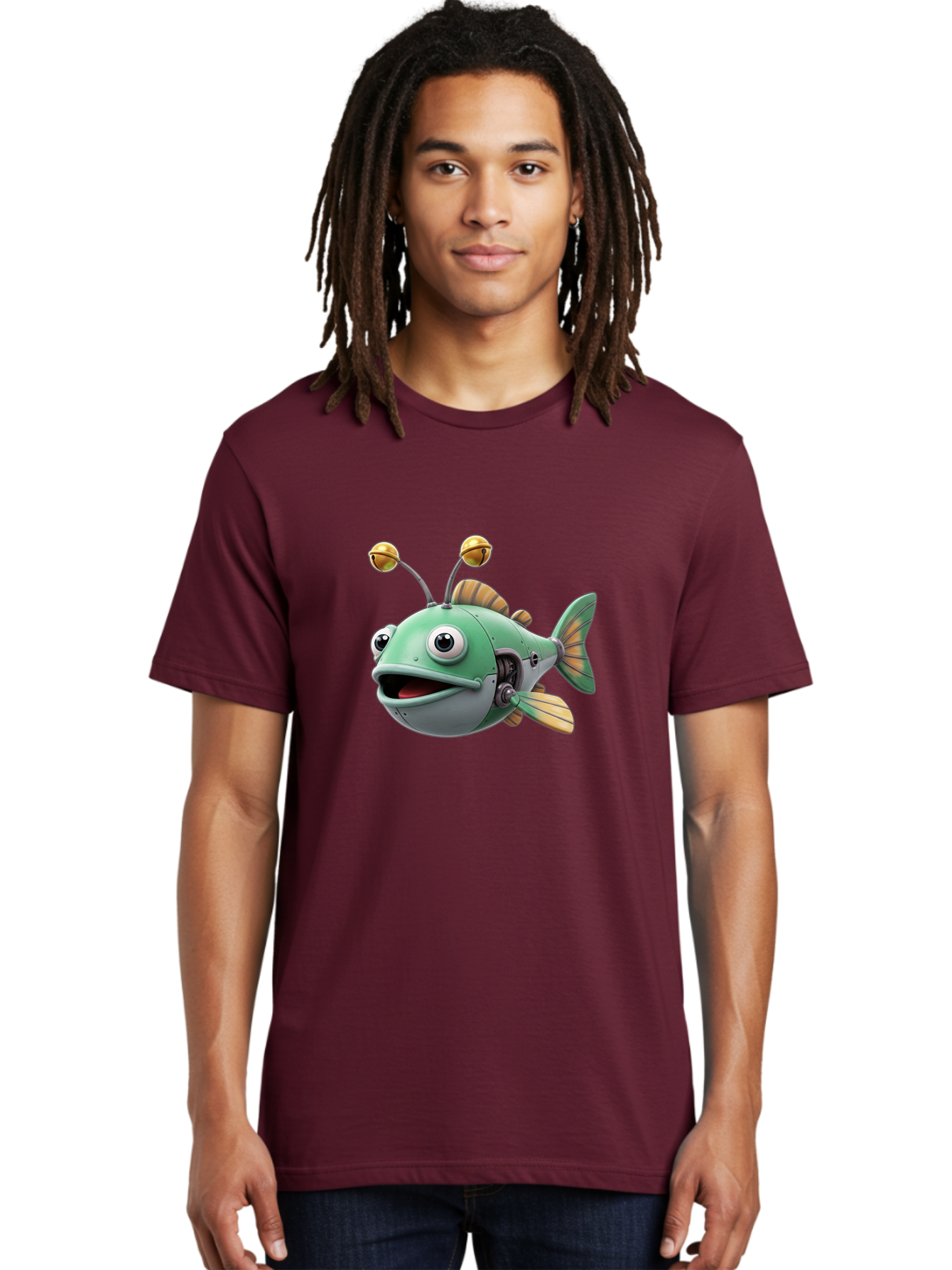 Robo-Fish-2 Men'S Graphic Tee, 100% Cotton, Comfortable Casual Summer Wear, Machine Washable, Vintage Camera, Old Camera, Antique Camera, Black Camera, Classic Photography, Photography Equipment, Nostalgic Device, Film Camera, Camera Art Baf465