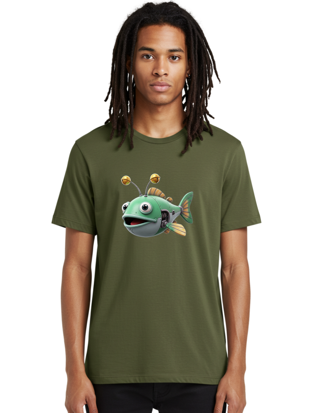 Robo-Fish-2 Men'S Graphic Tee, 100% Cotton, Comfortable Casual Summer Wear, Machine Washable, Vintage Camera, Old Camera, Antique Camera, Black Camera, Classic Photography, Photography Equipment, Nostalgic Device, Film Camera, Camera Art Baf465