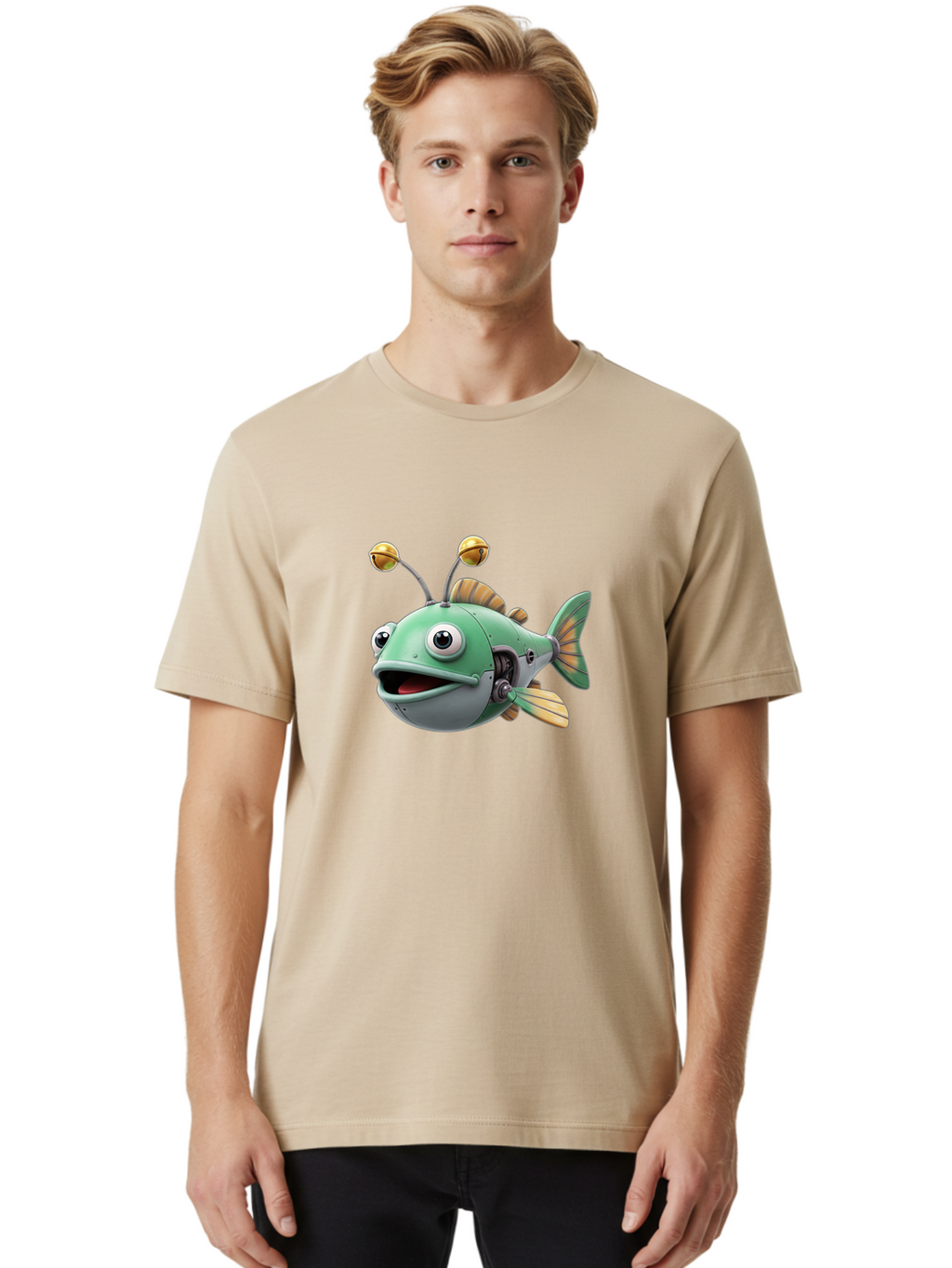Robo-Fish-2 Men'S Graphic Tee, 100% Cotton, Comfortable Casual Summer Wear, Machine Washable, Vintage Camera, Old Camera, Antique Camera, Black Camera, Classic Photography, Photography Equipment, Nostalgic Device, Film Camera, Camera Art Baf465
