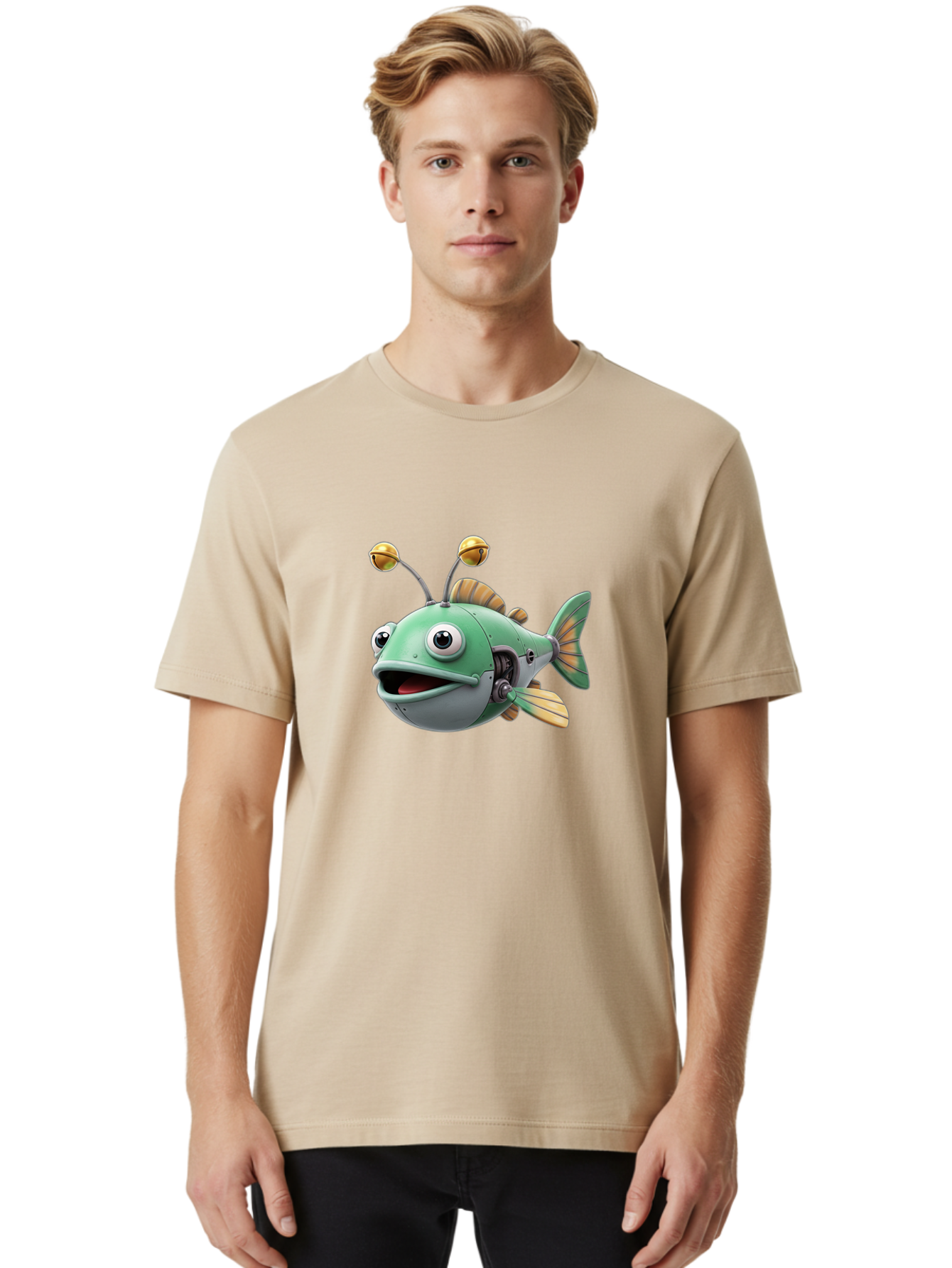 Robo-Fish-2 Men'S Graphic Tee, 100% Cotton, Comfortable Casual Summer Wear, Machine Washable, Vintage Camera, Old Camera, Antique Camera, Black Camera, Classic Photography, Photography Equipment, Nostalgic Device, Film Camera, Camera Art Baf465