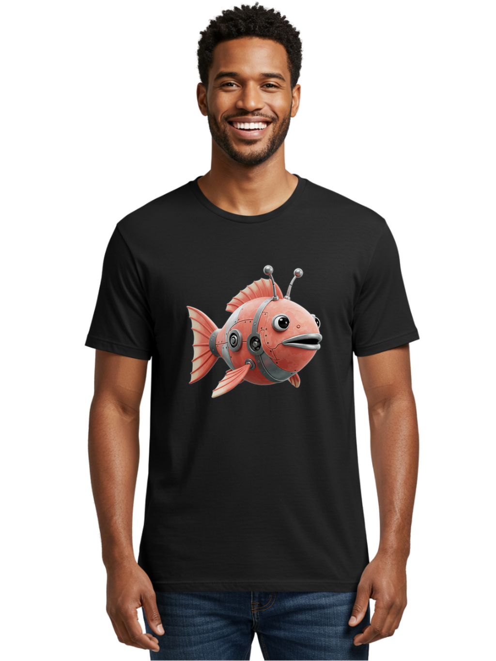 Robo-Fish Men'S Graphic Tee, 100% Cotton, Comfortable Casual Summer Wear, Machine Washable, Vintage Camera, Old Camera, Antique Camera, Black Camera, Classic Photography, Photography Equipment, Nostalgic Device, Film Camera, Camera Art Baf466