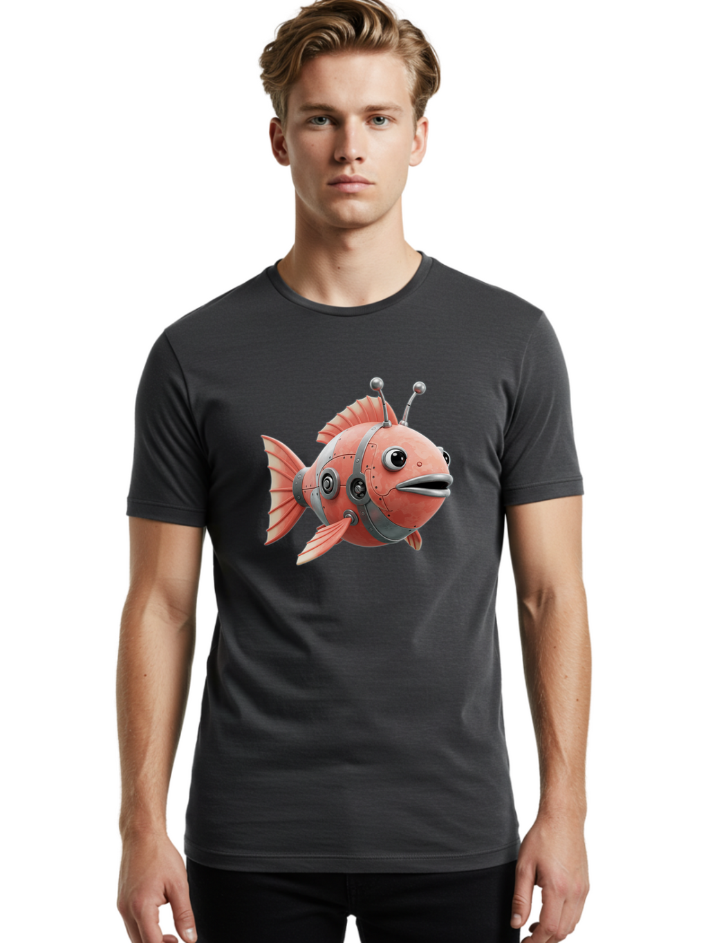 Robo-Fish Men'S Graphic Tee, 100% Cotton, Comfortable Casual Summer Wear, Machine Washable, Vintage Camera, Old Camera, Antique Camera, Black Camera, Classic Photography, Photography Equipment, Nostalgic Device, Film Camera, Camera Art Baf466